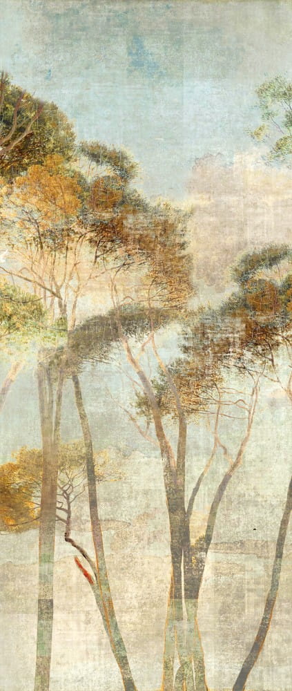 Mural zamglone drzewa Khroma DG2HYM1021 Hymn Savanna Wall Designs II