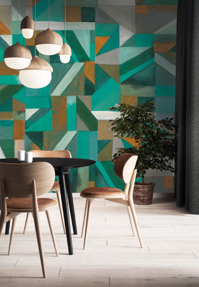 Mural geometryczny Khroma DG2LYR1032 Lyric Green Wall Designs II