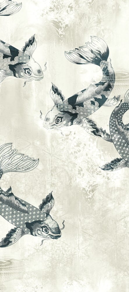 Mural ryby Koi Khroma DG2PON1022 Pond Ink Wall Designs II