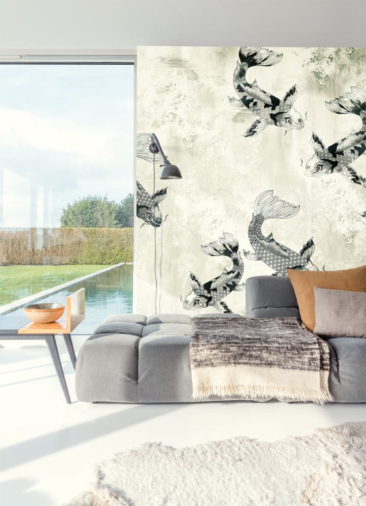 Mural ryby Koi Khroma DG2PON1022 Pond Ink Wall Designs II