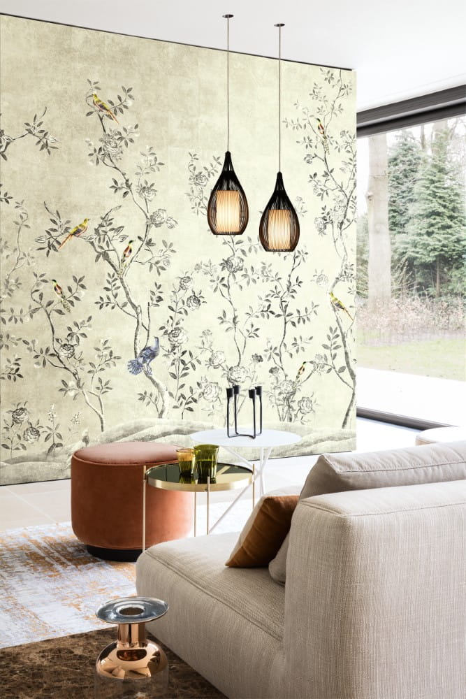 Mural z roślinnym wzorem Khroma DG2VOL1011 Voliere Paloma Wall Designs II