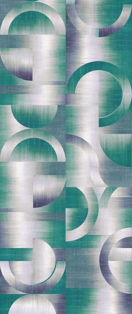 Mural geometryczny Khroma DGPRI1013 Leonardo Teal Wall Designs II