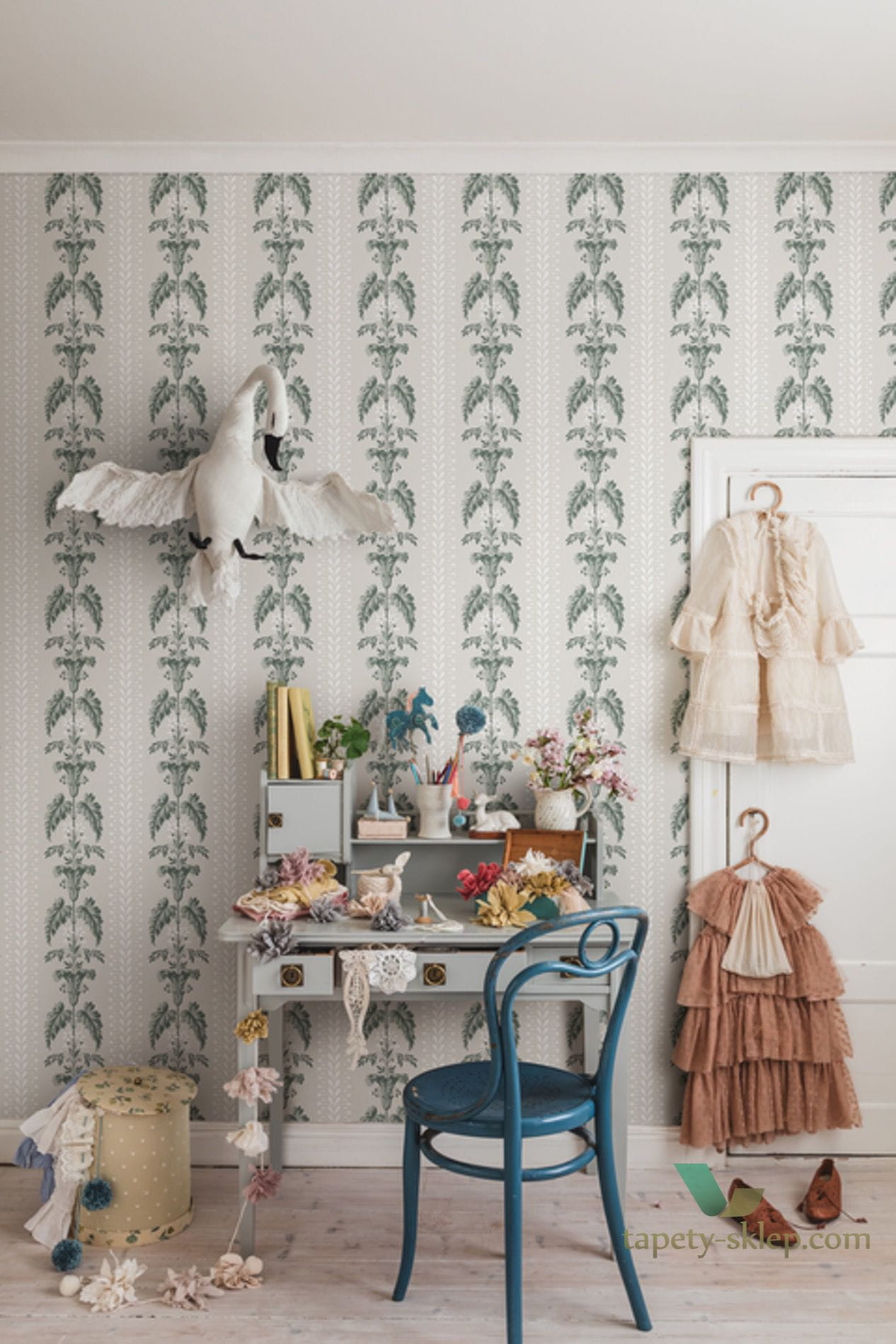 Tapeta Sandberg 831-28 Sophie Spring-green Lofstad