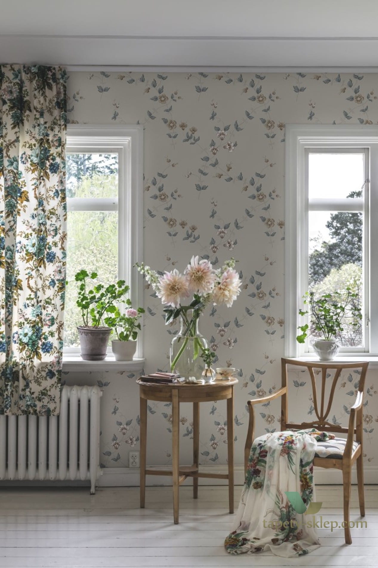 Tapeta Sandberg 834-36 Maria Indigo-blue Lofstad