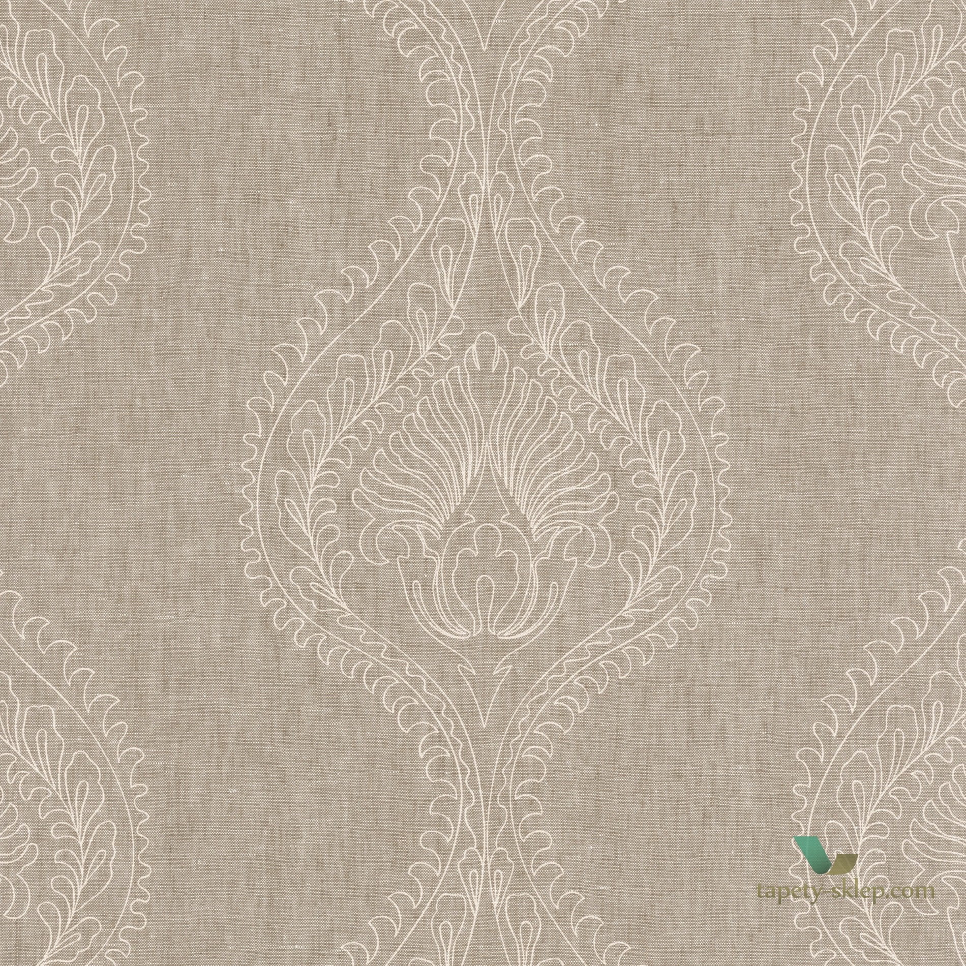 Tapeta Ornament Tekstylna Casamance 70580170 Monarque Natural