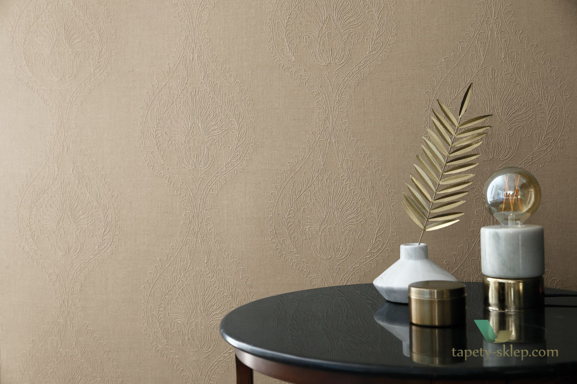 Tapeta Ornament Tekstylna Casamance 70580170 Monarque Natural