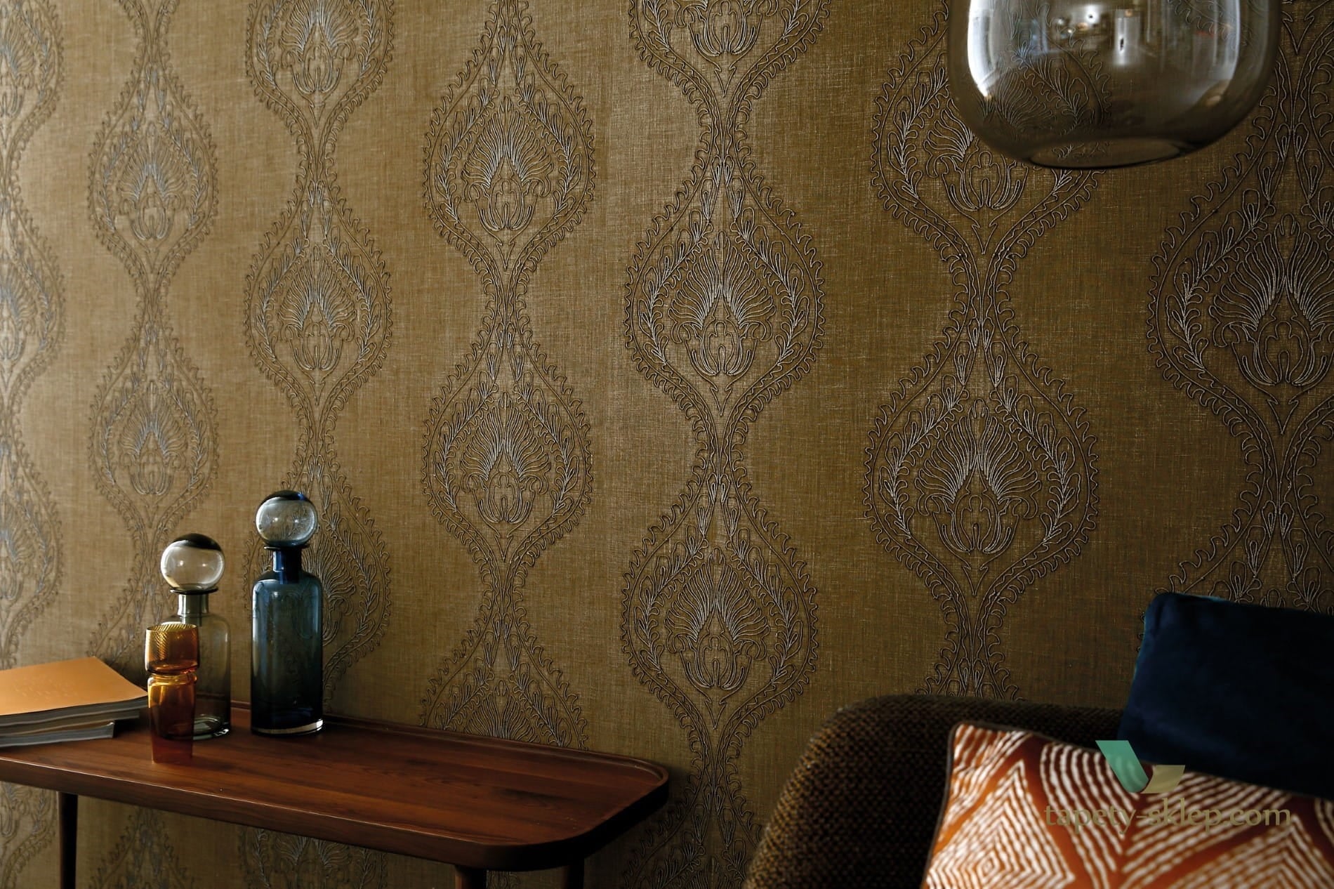 Tapeta Ornament Tekstylna Casamance 70580374 Monarque Natural