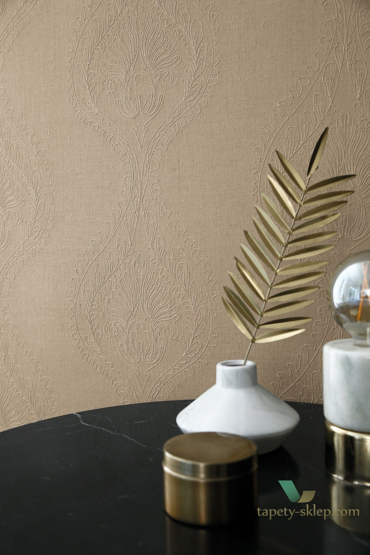 Tapeta Ornament Tekstylna Casamance 70580374 Monarque Natural