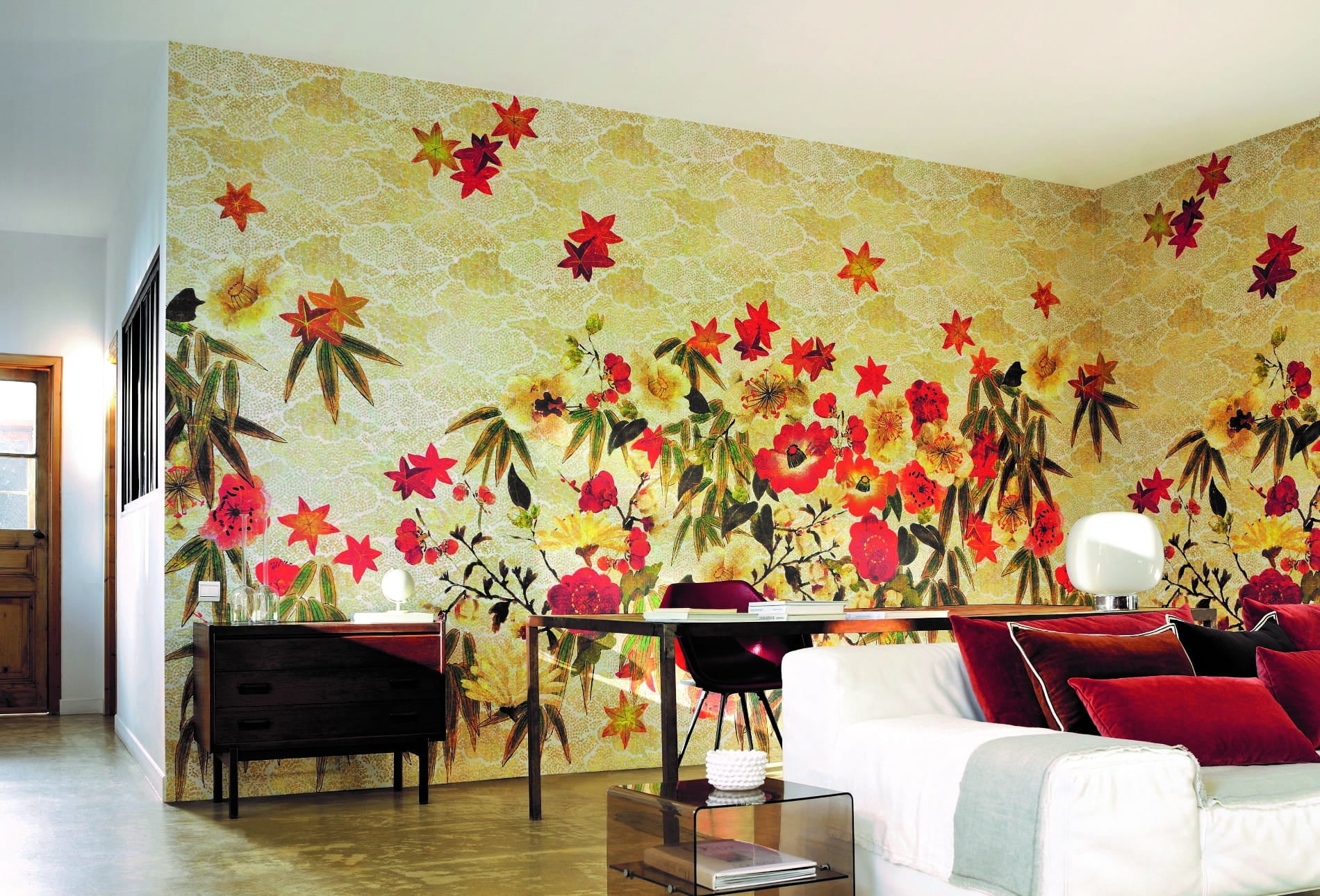Mural Polne Kwiaty Elitis TP28701 Tendres Silences Soleil Levant