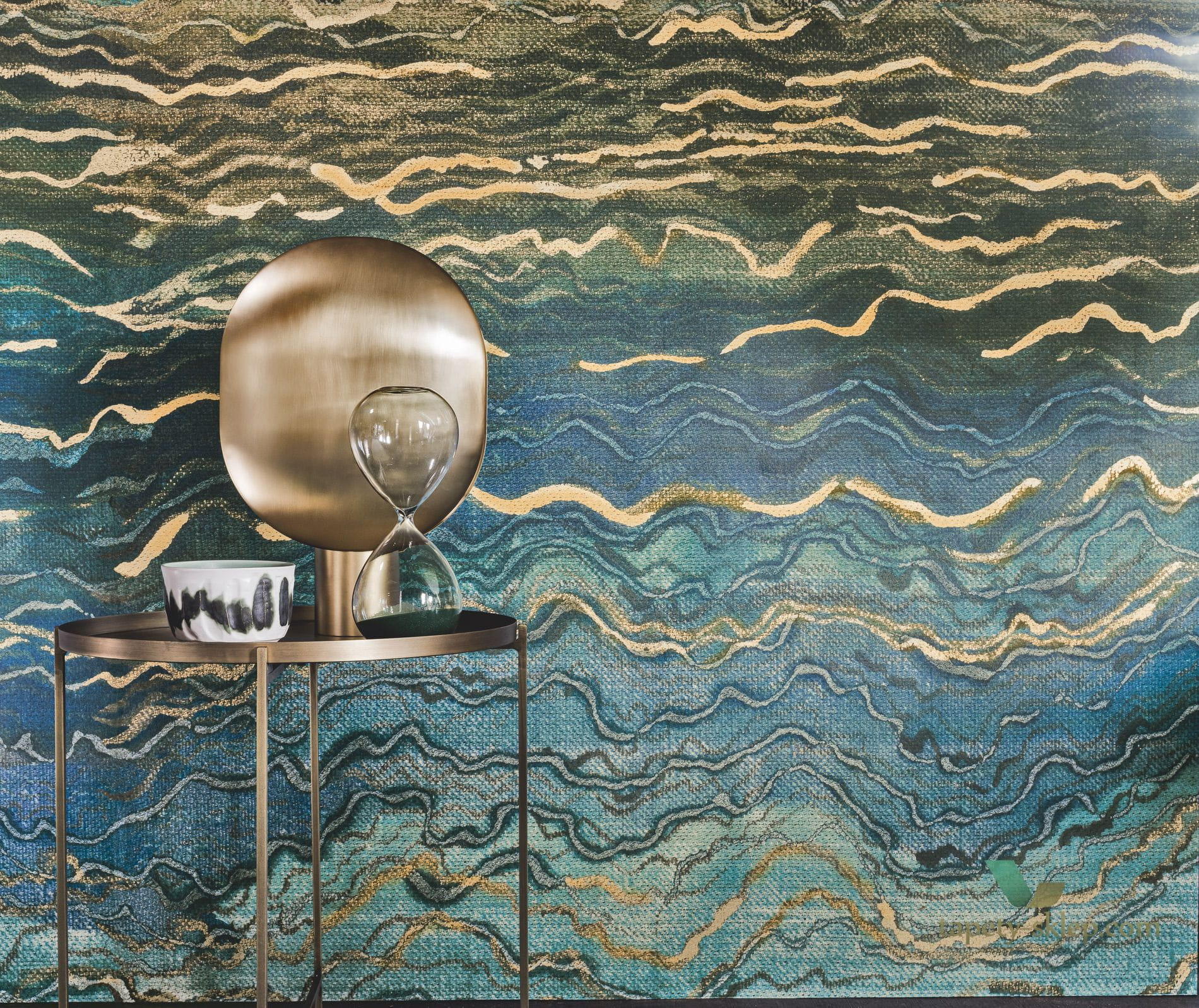 Mural imitujący marmur Casamance 75064090 Azurite Alliages