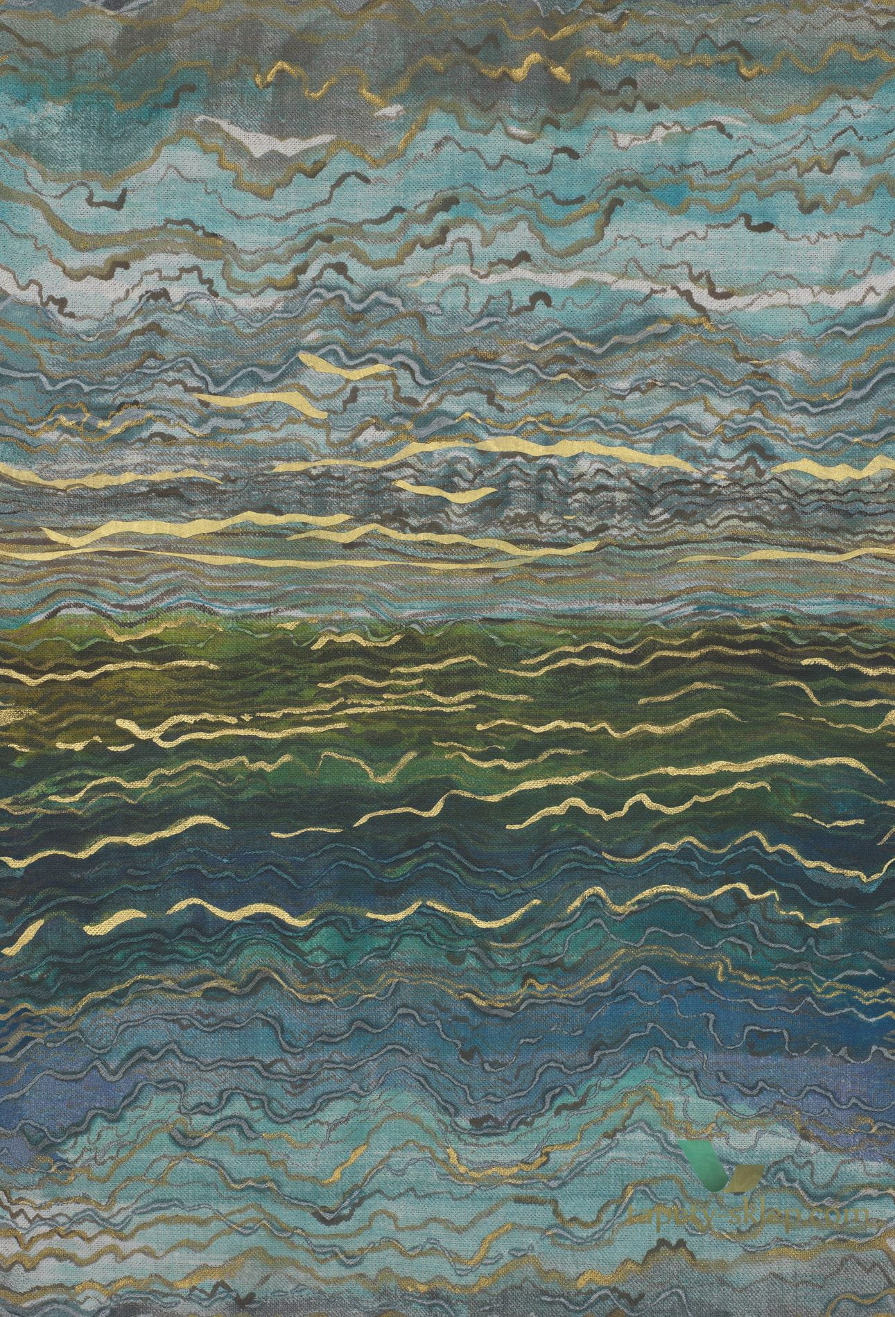 Mural imitujący marmur Casamance 75064090 Azurite Alliages