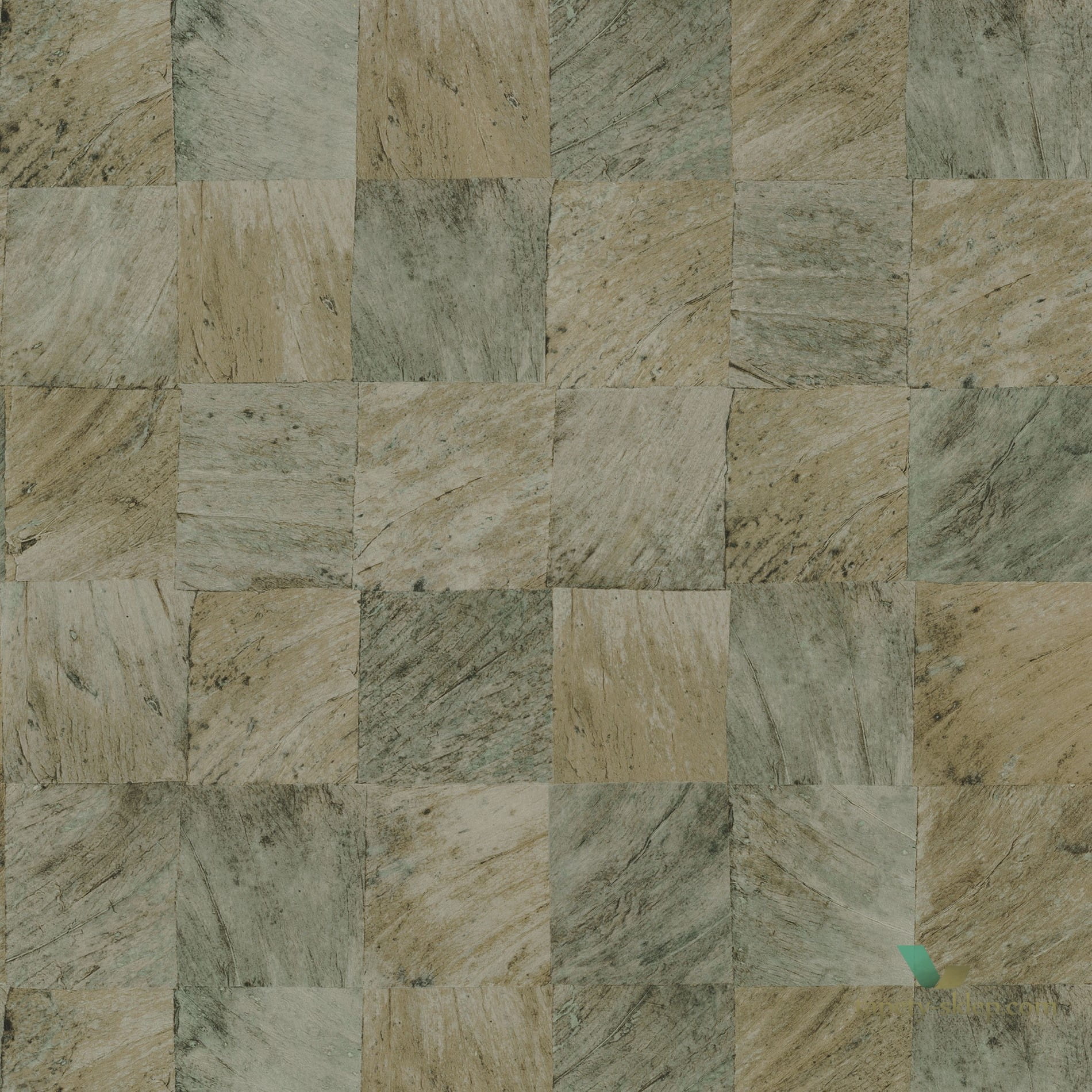 Tapeta imitująca drewnianą mozaikę Casamance 75173368 Abale Karabane