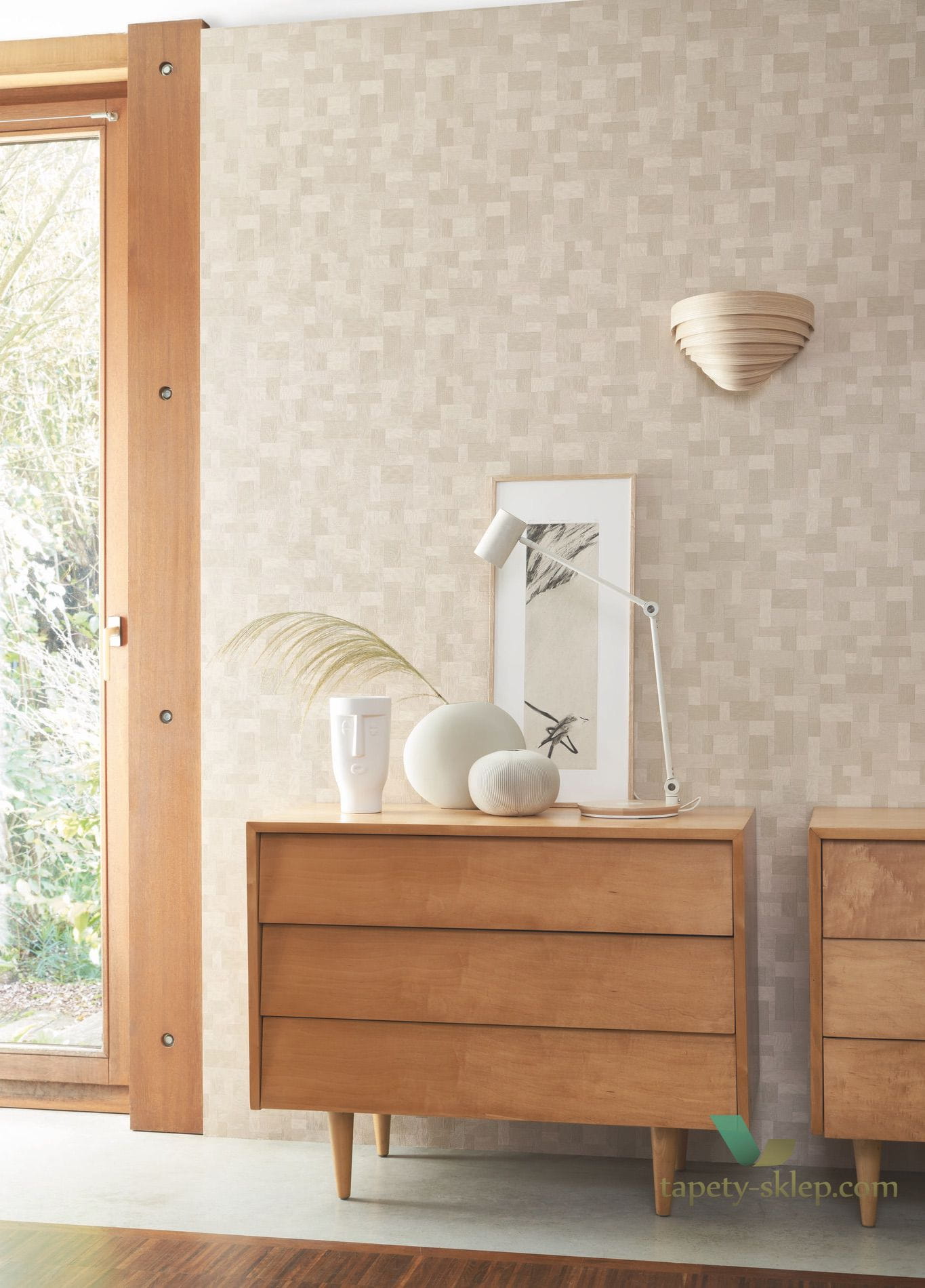 Tapeta geometryczna Casadeco 86071409 Orme Woods