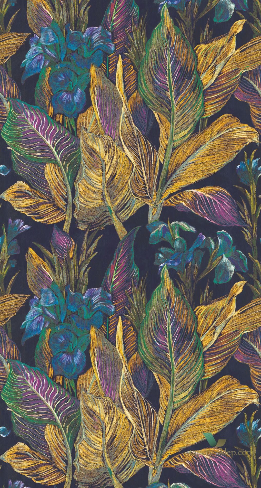 Mural Roślinny Casadeco BOTA85952367 Iris Botanica