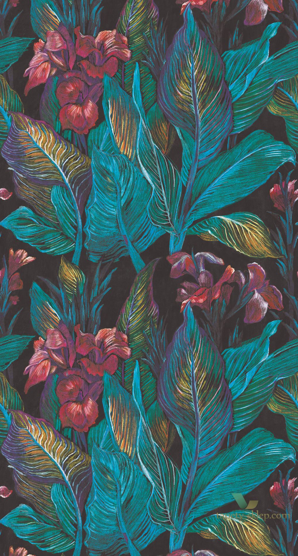 Mural Roślinny Casadeco BOTA85957249 Iris Botanica