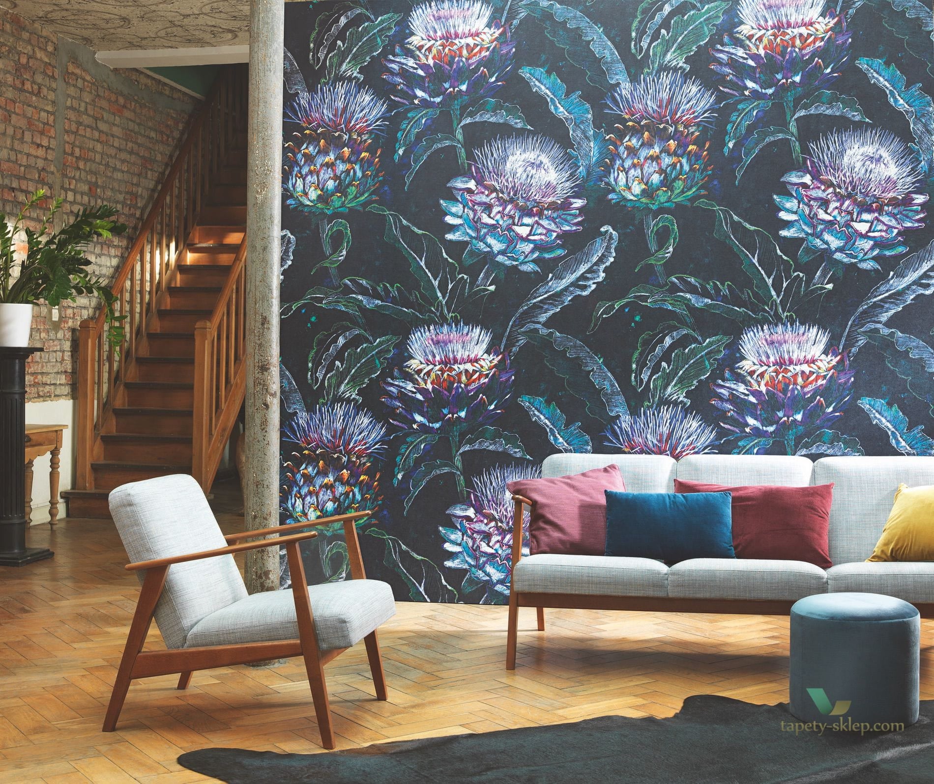 Mural Kwiaty Ostu Casadeco BOTA85965719 Cynara Botanica