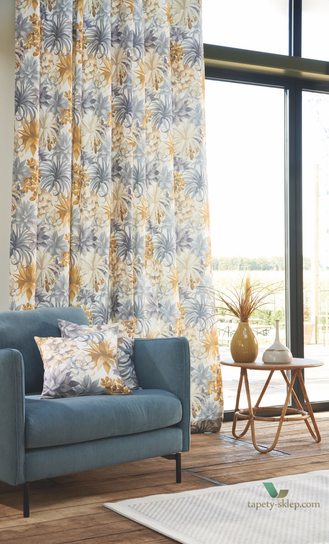 Tkanina Casadeco BOTA86114157 Echeveria Botanica