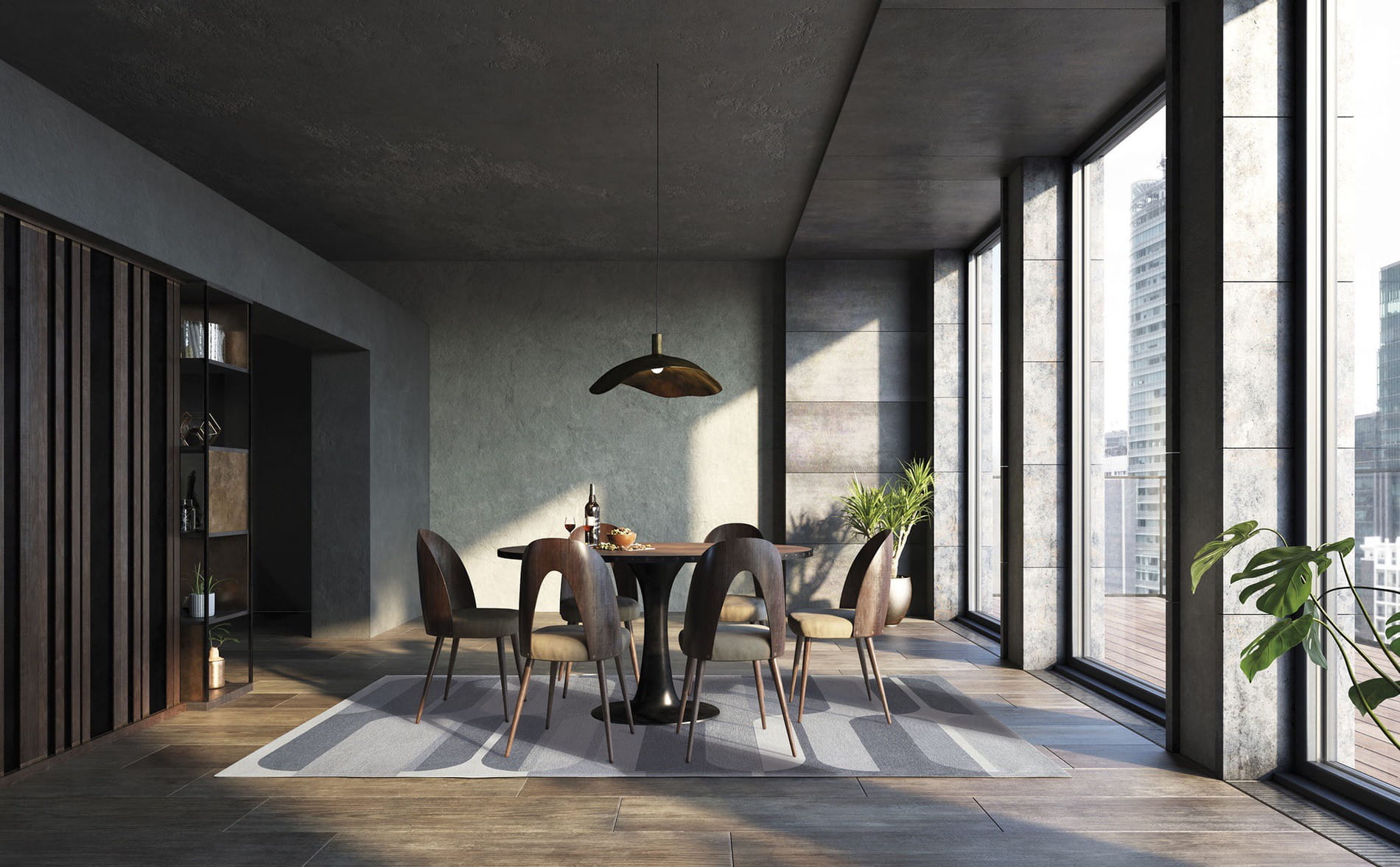 Dywan Geometryczny Andre Grey Carpet Decor Magic Home