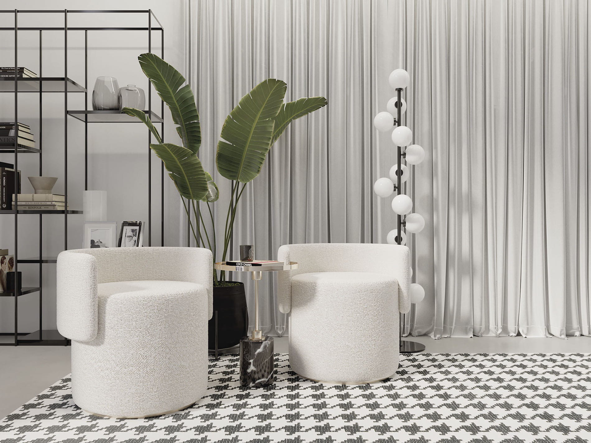 Dywan w Pepitkę  Blanche Pure Carpet Decor Magic Home