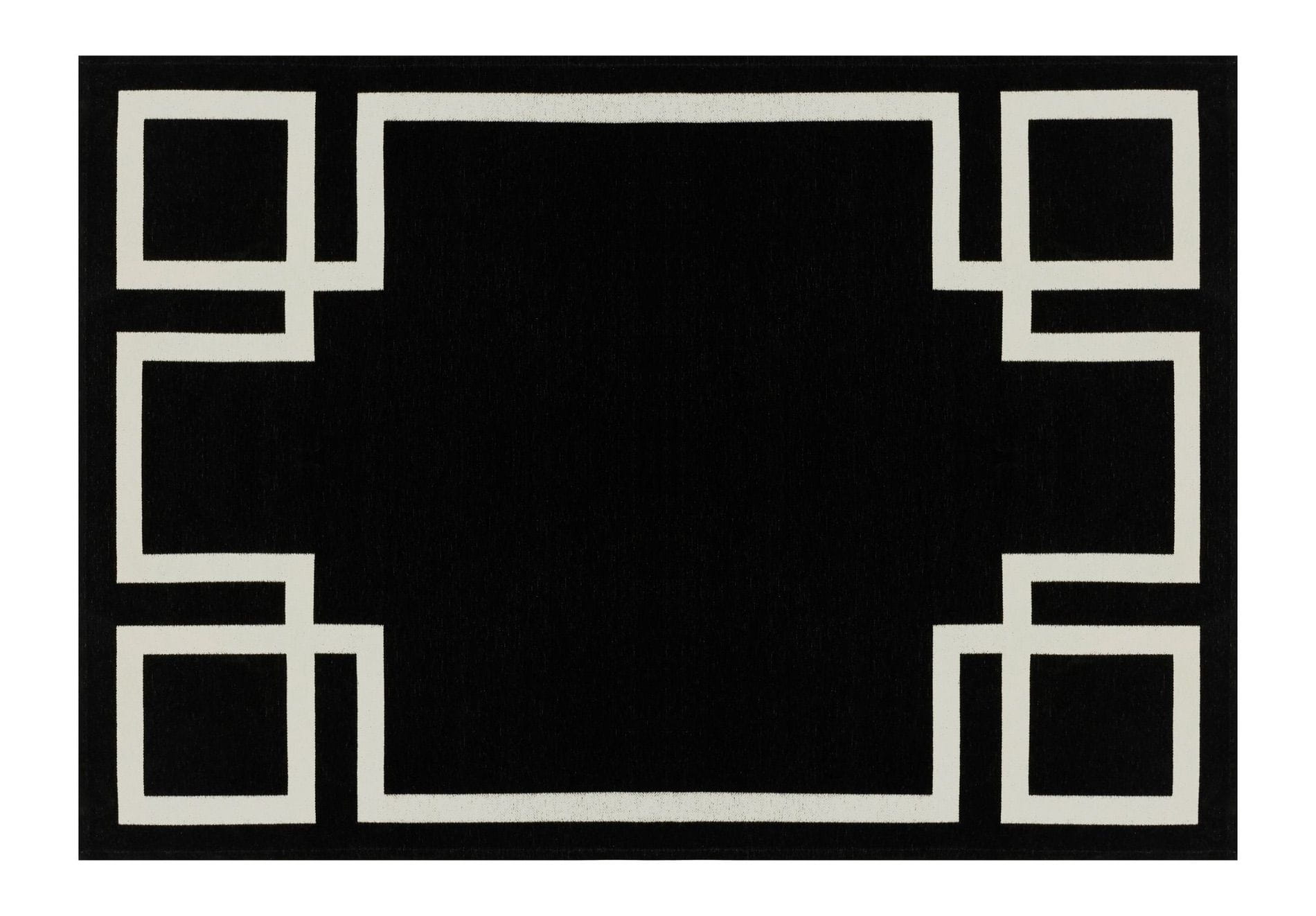 Dywan Geometryczny Czarny Carpet Decor Hampton Black Art Deco Collection
