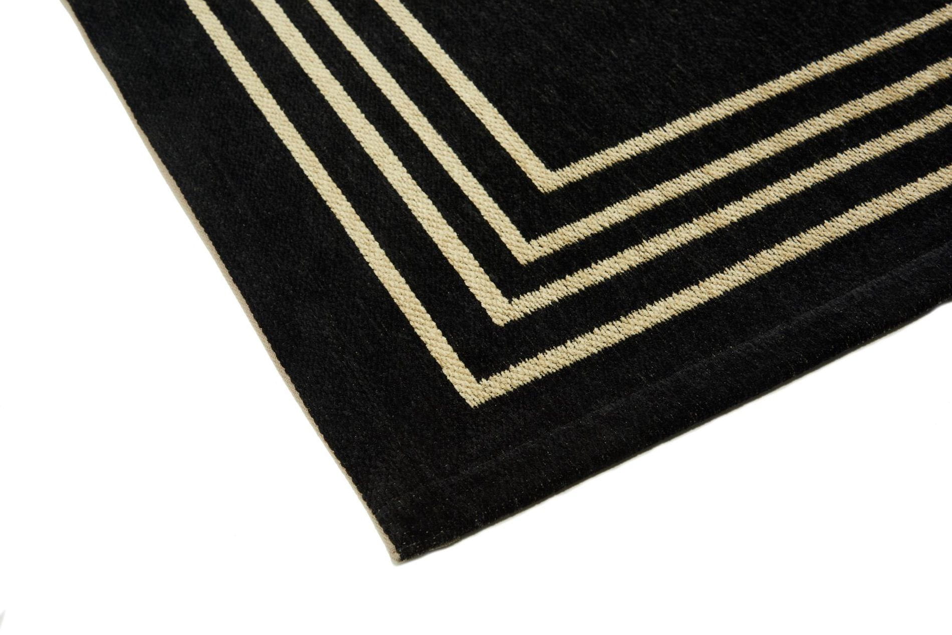 Dywan Geometryczny Czarny Carpet Decor Royal Black Art Deco Collection