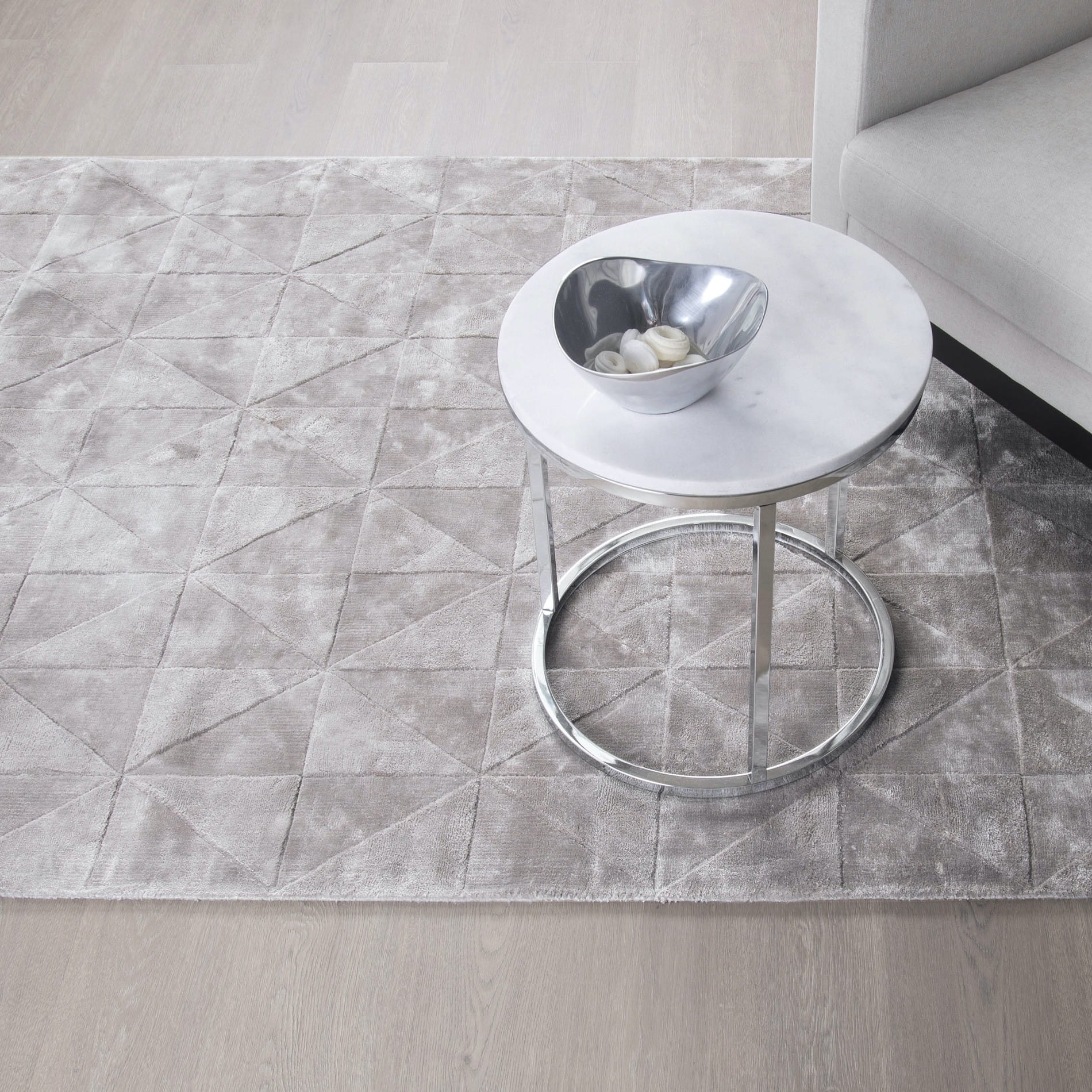 Dywan Geometryczny Carpet Decor Triango Silver Handmade Collection