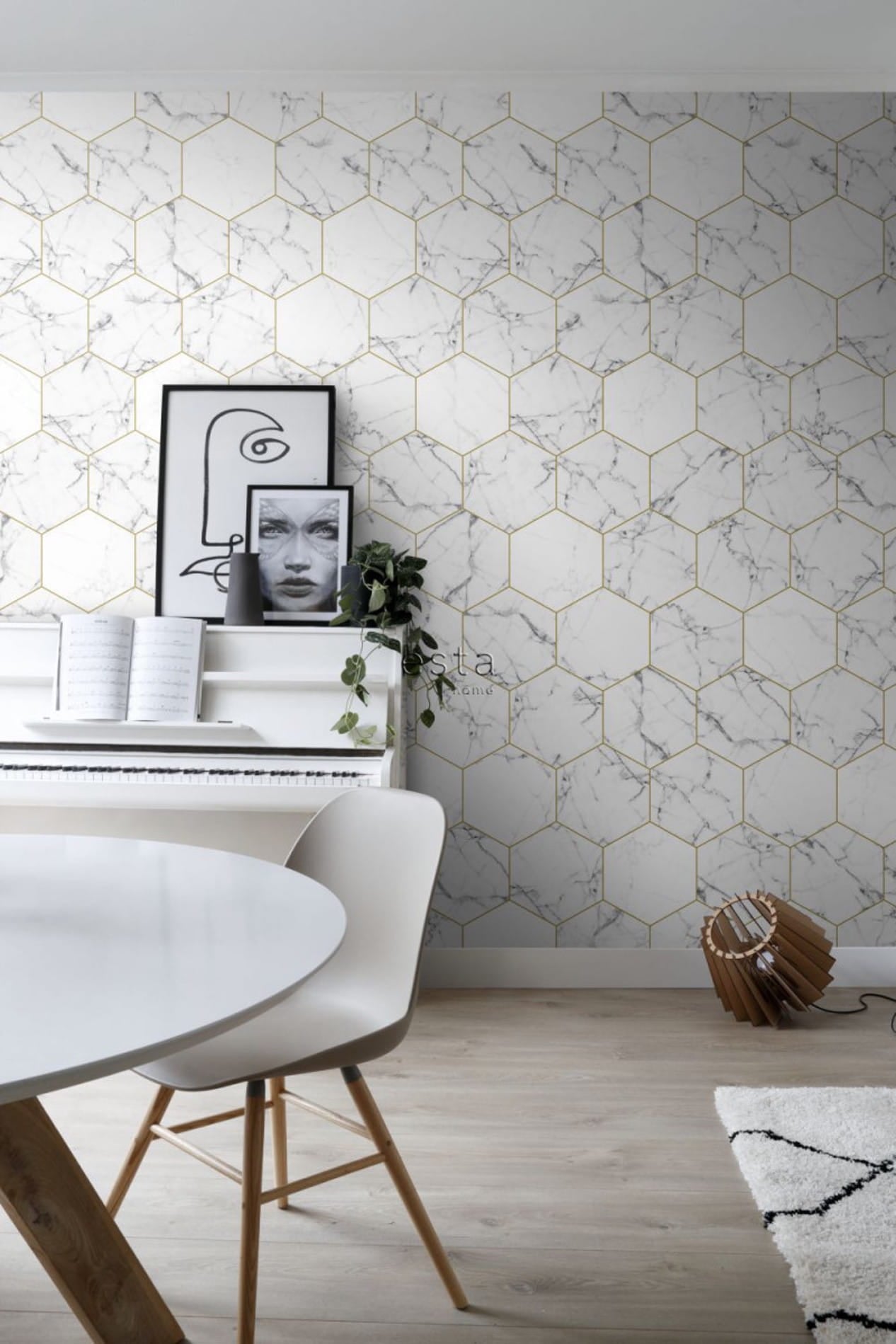 Mural Heksagony Marmur Esta 158955 Art Deco
