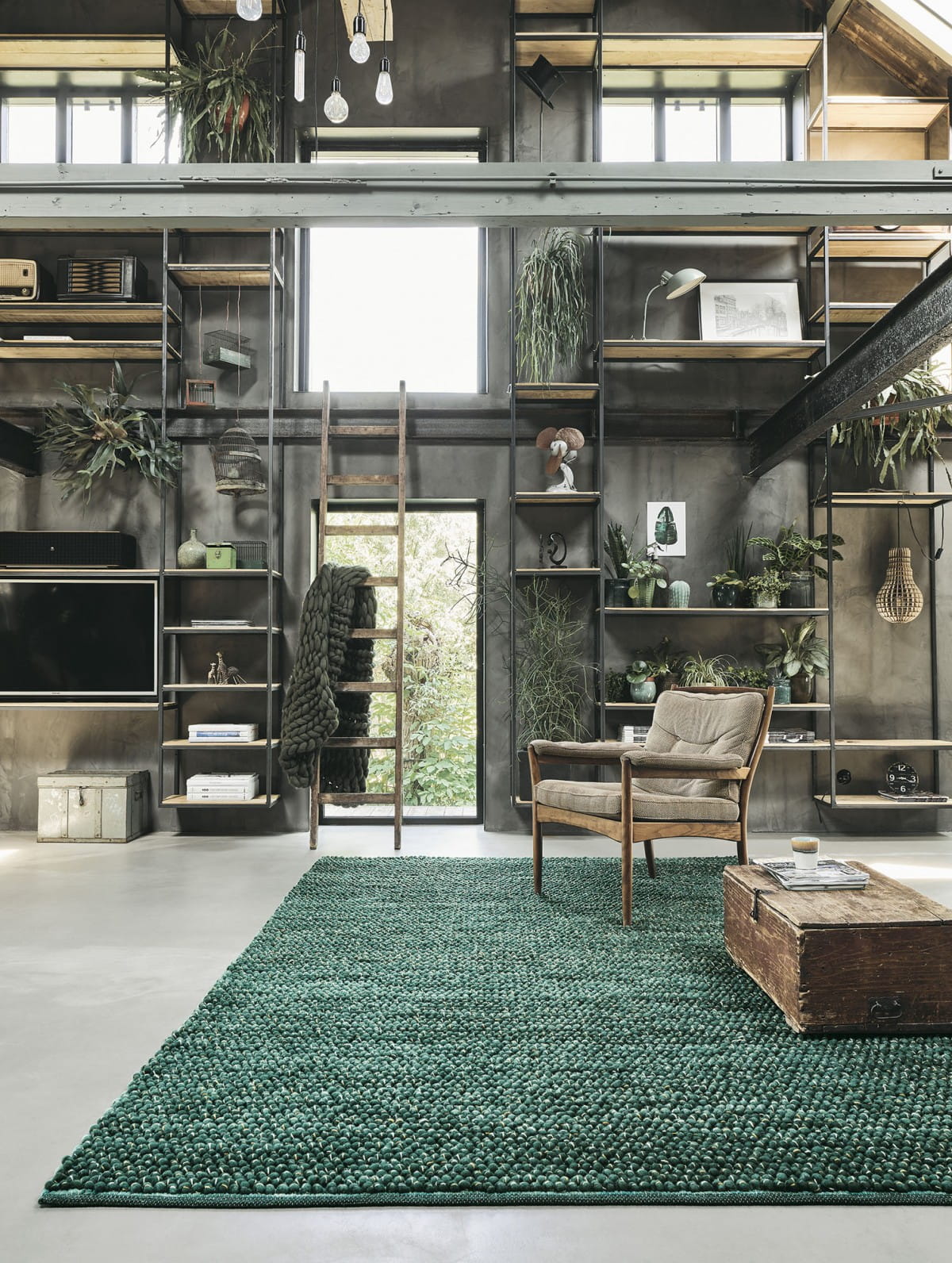 Zielony dywan pleciony Cobble 29207 Brink & Campman