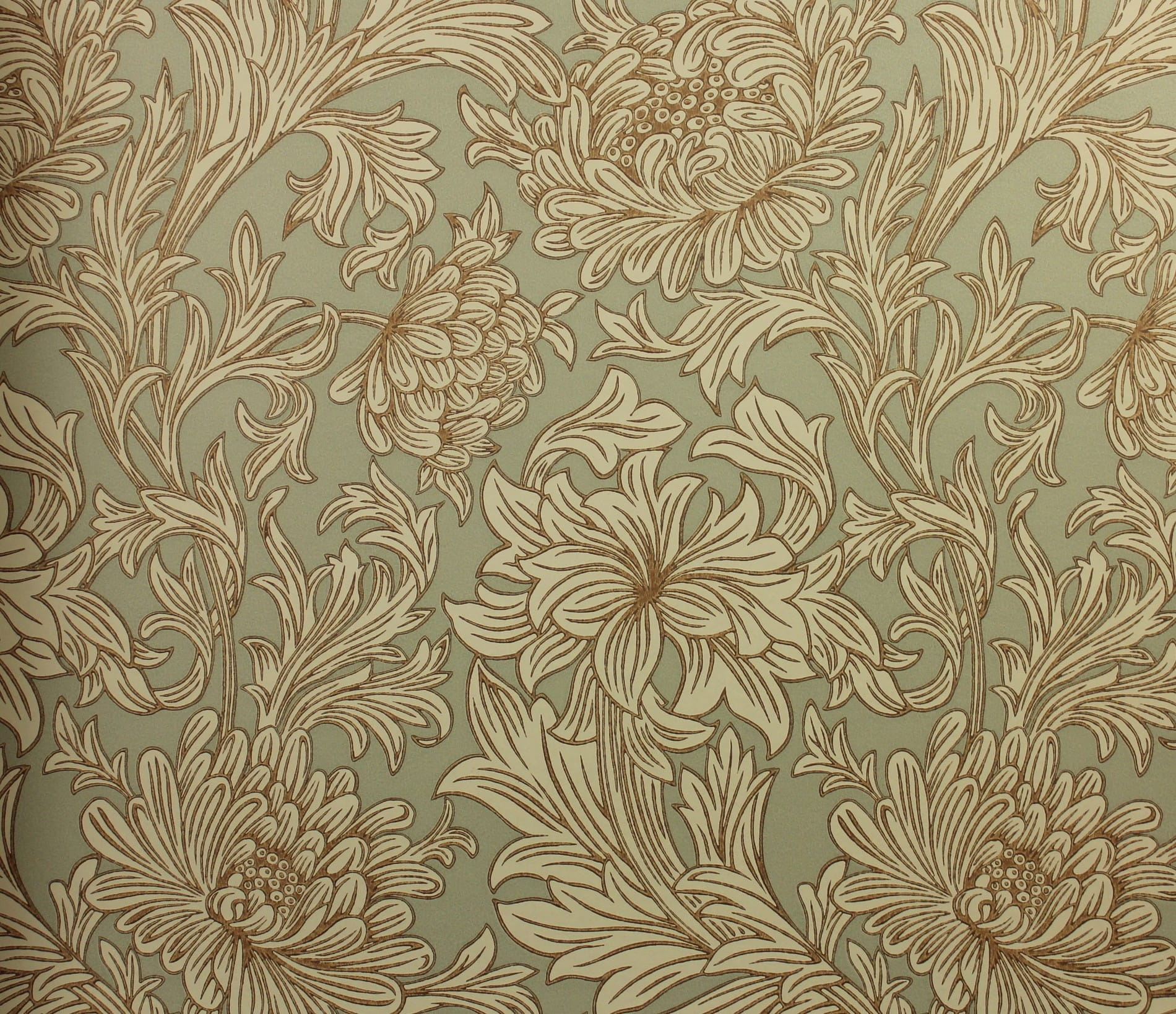 Tapeta Kwiaty Morris & Co. 216861 Chrysanthemum Toile Compilation
