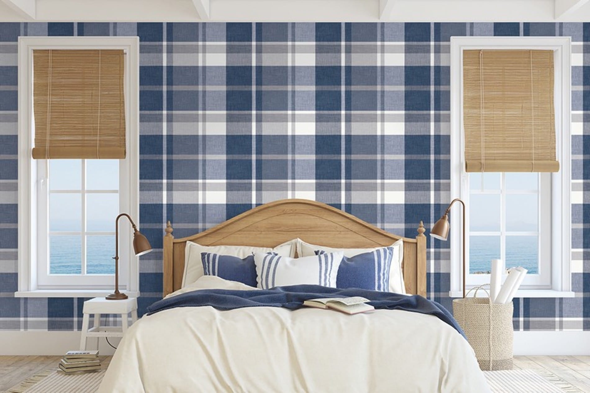 Tapeta w szkocką kratę Wallquest EC81108 Madaket Newport