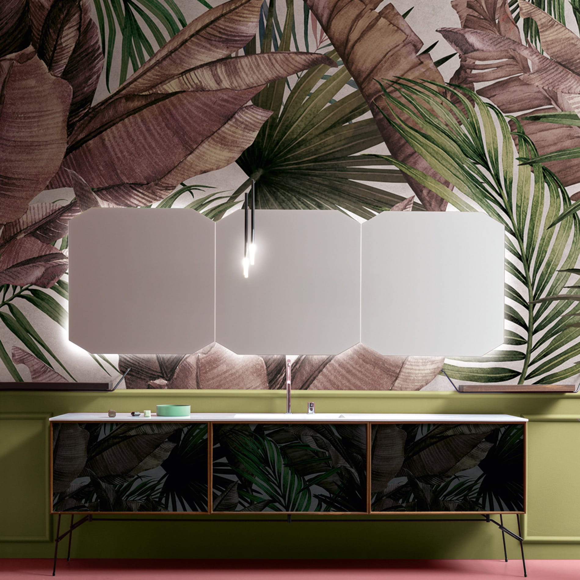 Tapeta Tropikalne Liście Inkiostro Bianco LOST IN THE JUNGLE INKWOTO1901 Inediti Cruise Collection