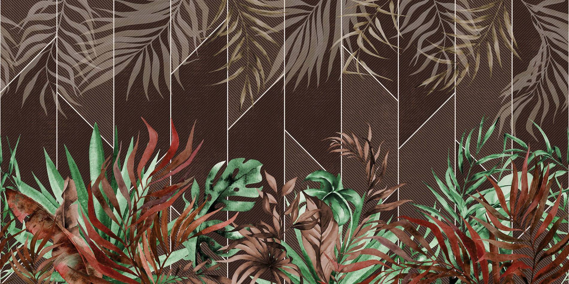 Tapeta z tropikalnymi liśćmi Inkiostro Bianco PHYLIDA INKICHN2002 Inediti Cruise Collection