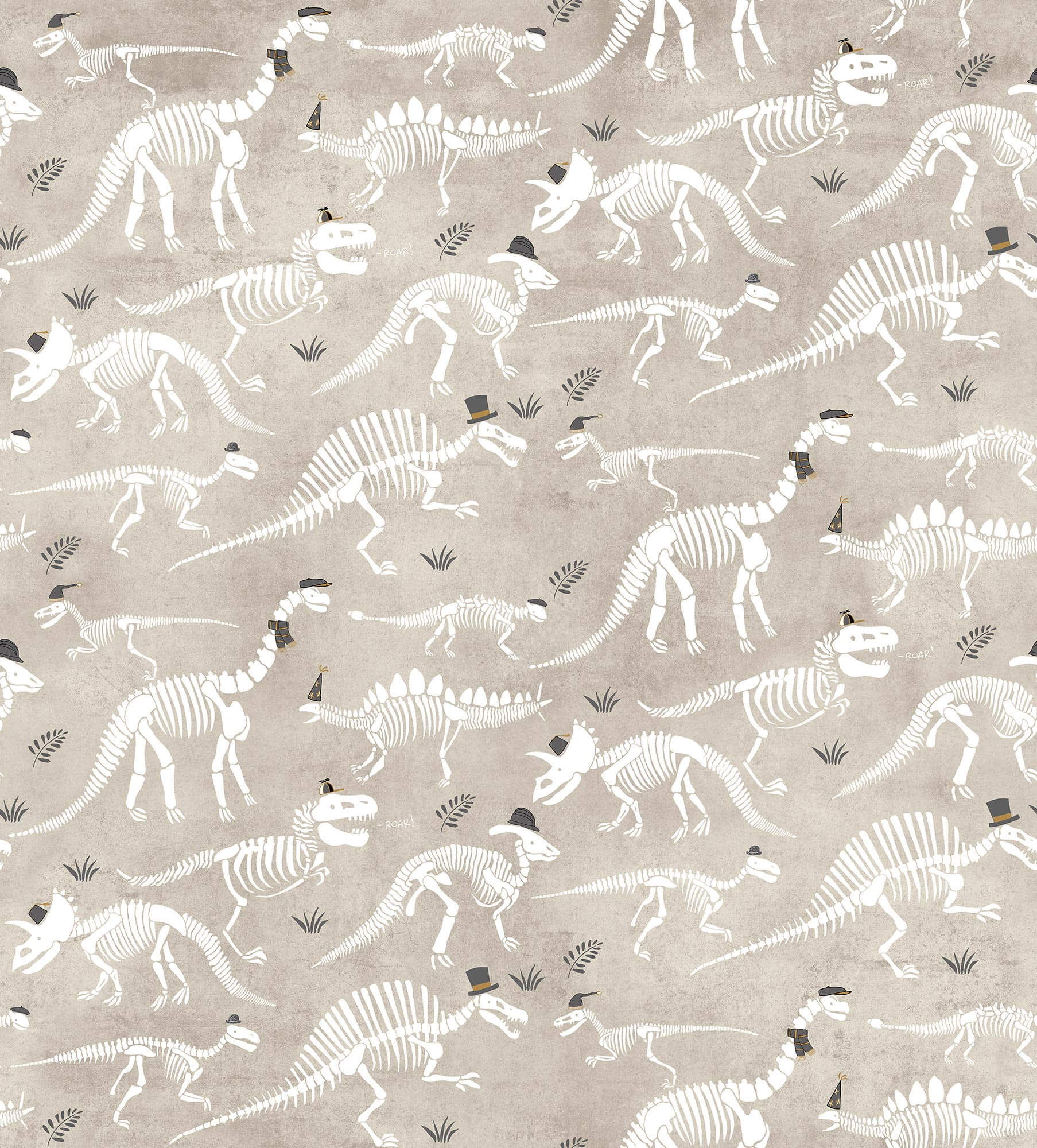 Tapeta Szkielety Dinozaurów Tecnografica 76405-1 Dino Beige