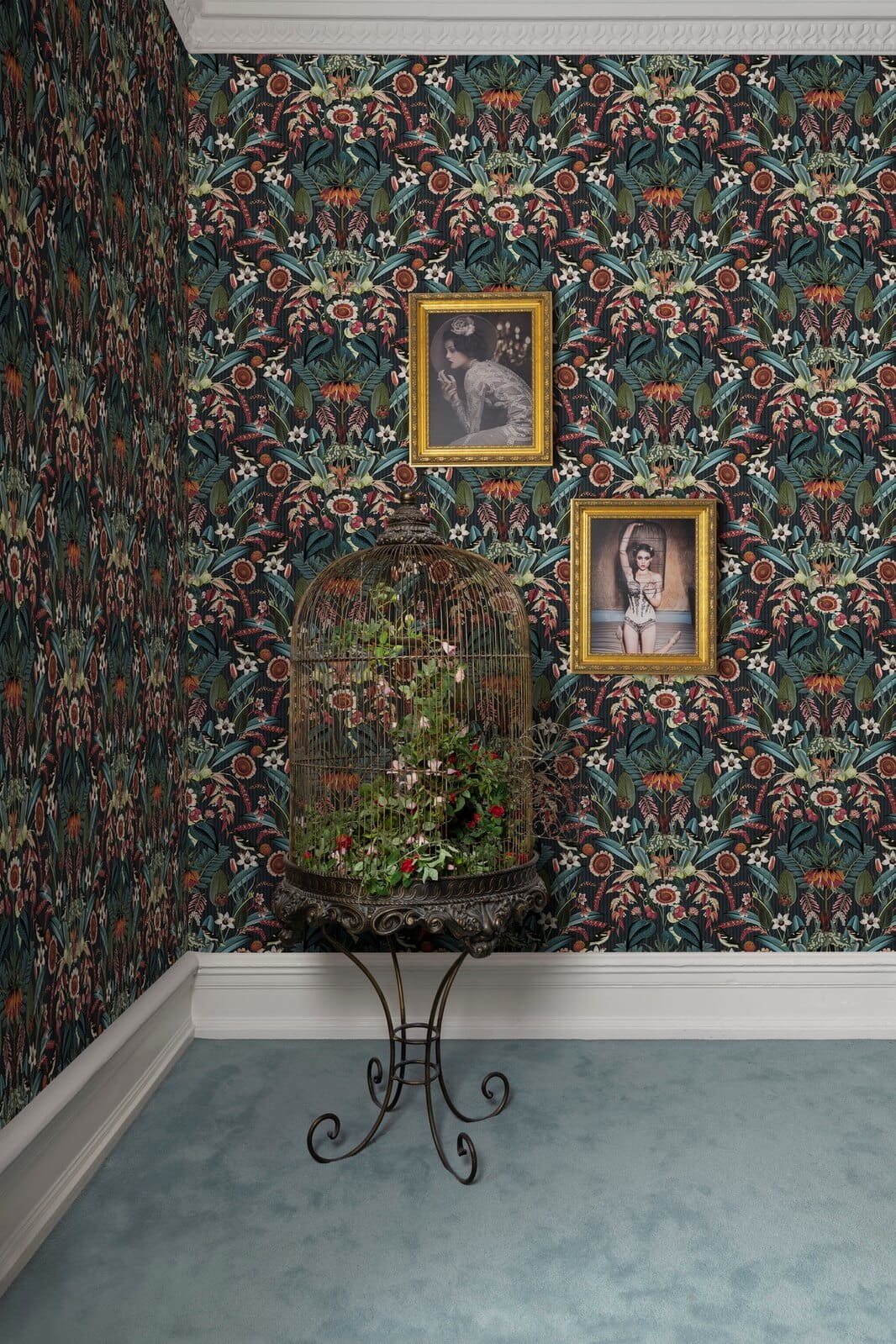 Tapeta z roślinnym wzorem Rebel Walls R17541 Arlon Teal Oddity