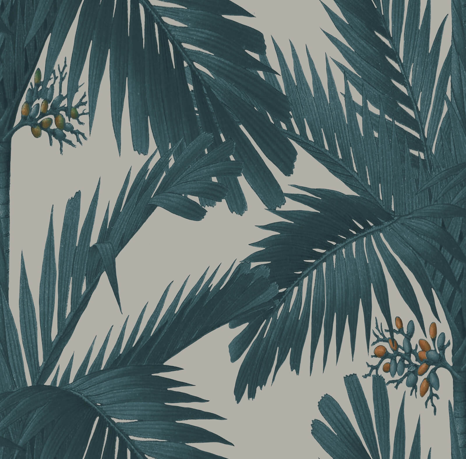 Tapeta w palmy Rebel Walls R17571 Palm Spring Teal Oddity