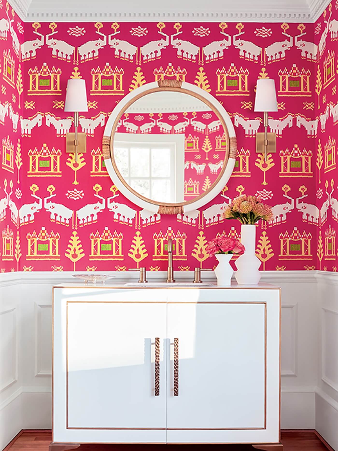 Tapeta w etnicznym stylu Thibaut T10643 Kingdom Parade Ceylon