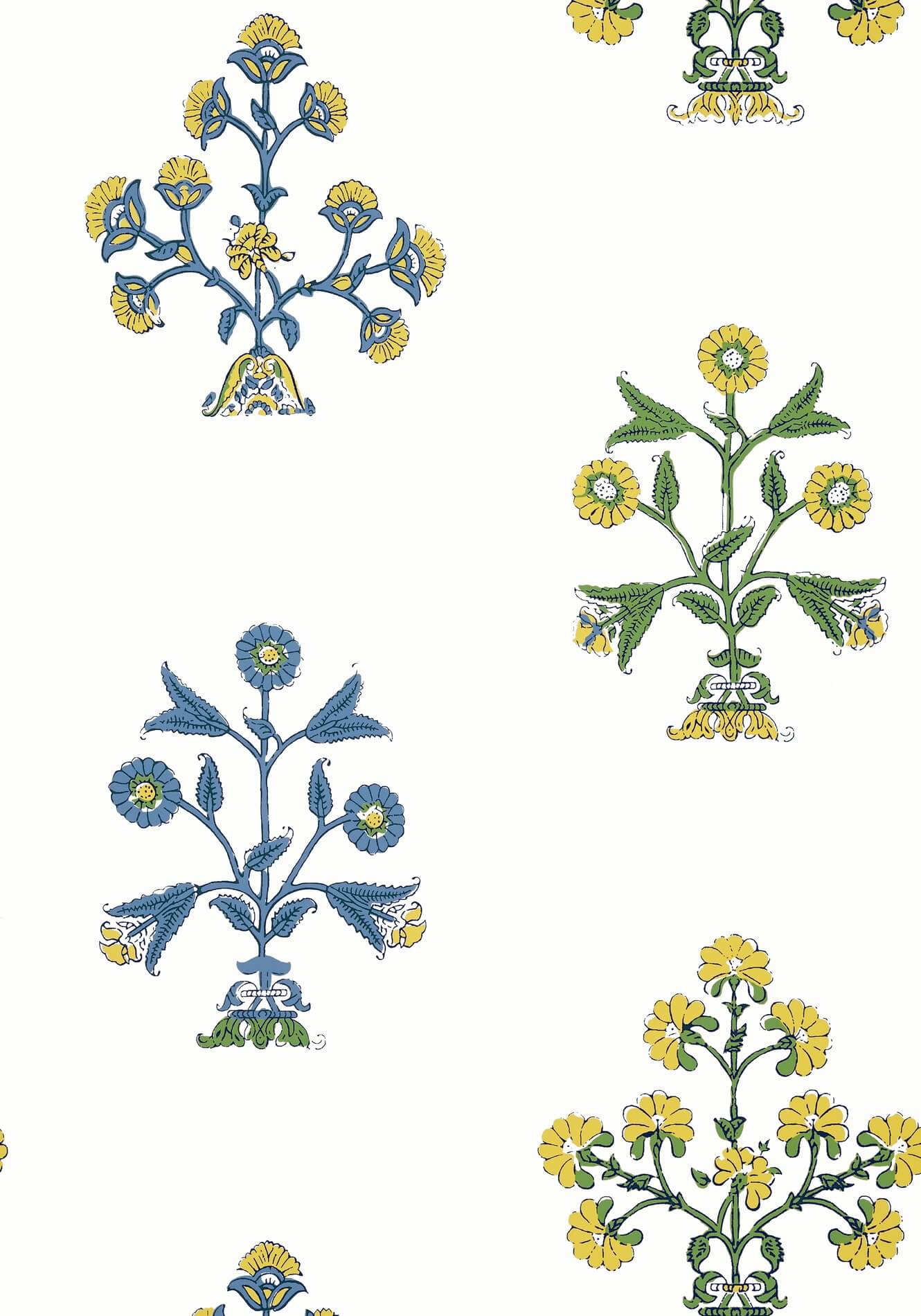 Tapeta kwiaty Thibaut T10664 Indian Flower Ceylon