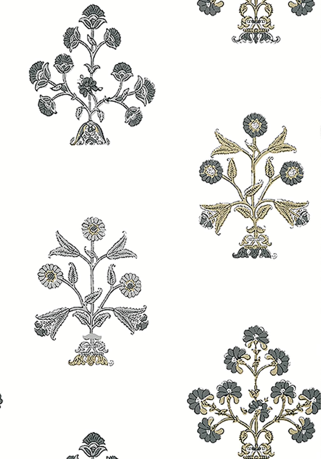 Tapeta kwiaty Thibaut T10666 Indian Flower Ceylon