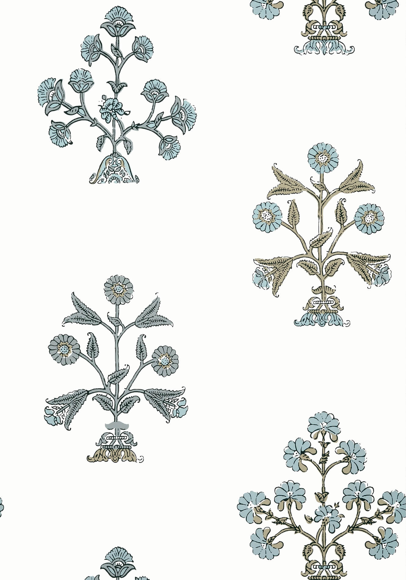 Tapeta kwiaty Thibaut T10668 Indian Flower Ceylon
