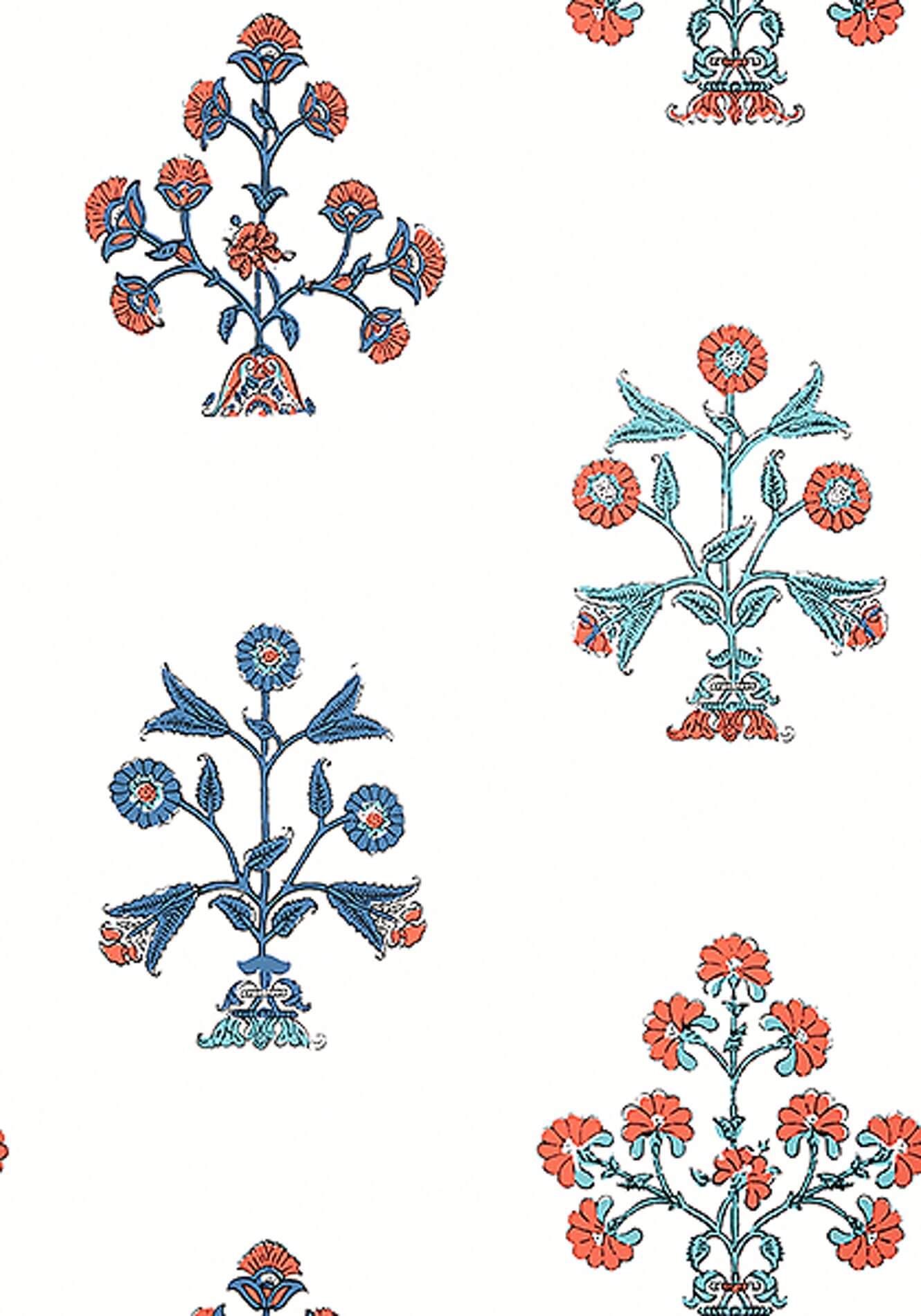 Tapeta kwiaty Thibaut T10669 Indian Flower Ceylon