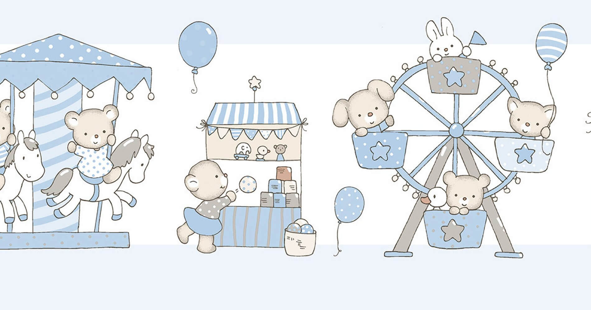 Border dziecięcy ICH Wallpaper 240-1 Carousel Lullaby