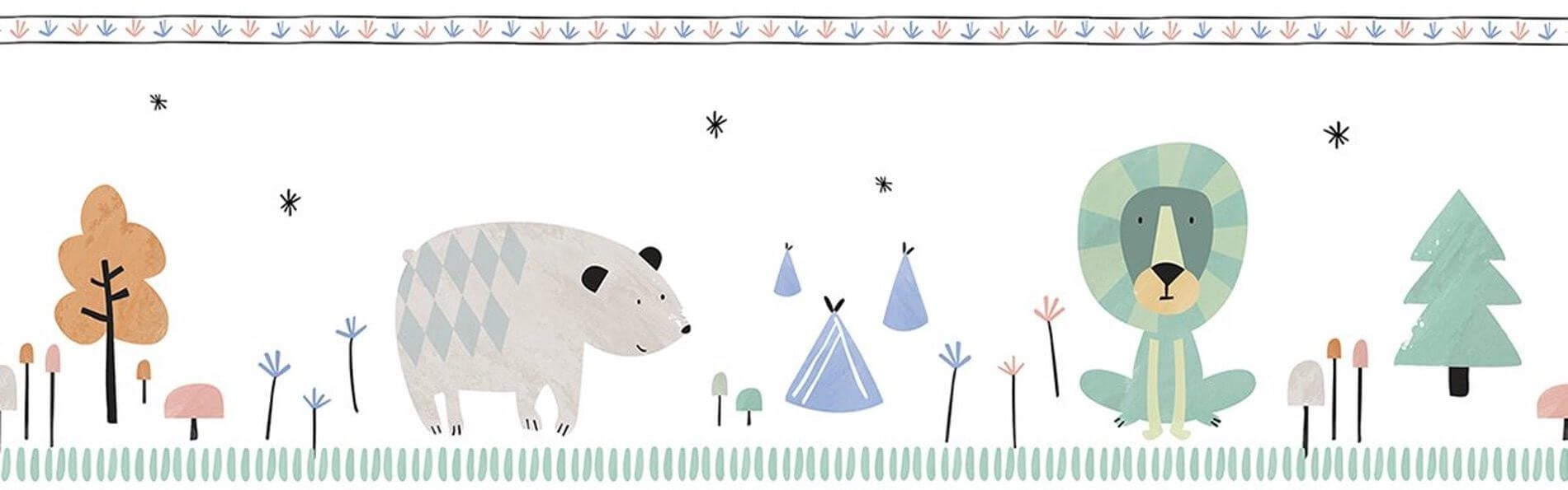 Border do pokoju dziecka ICH Wallpaper 3450-1 Kuma Oh La La