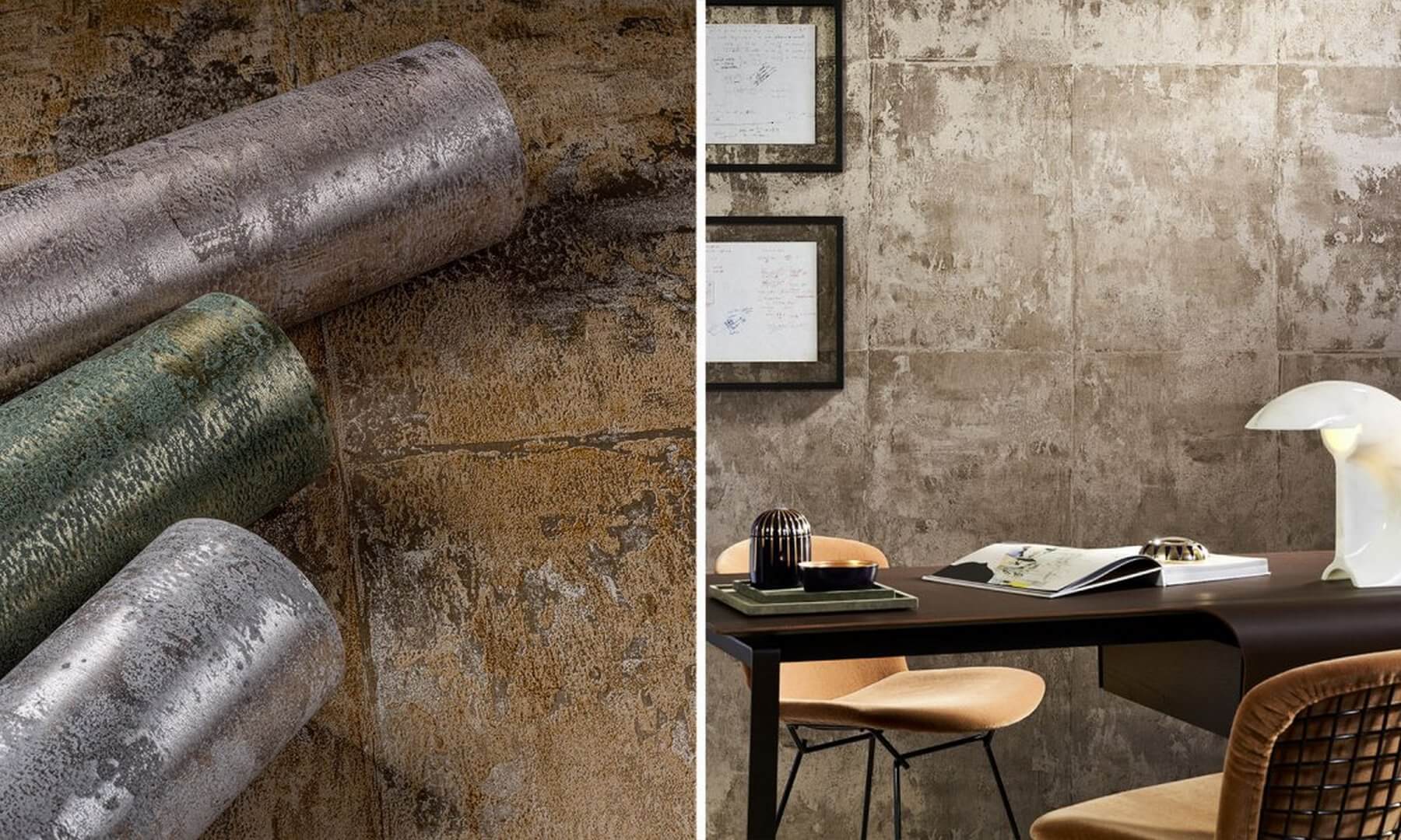 Tapeta jak betonowe płyty Arte 85504 Platinum Icons