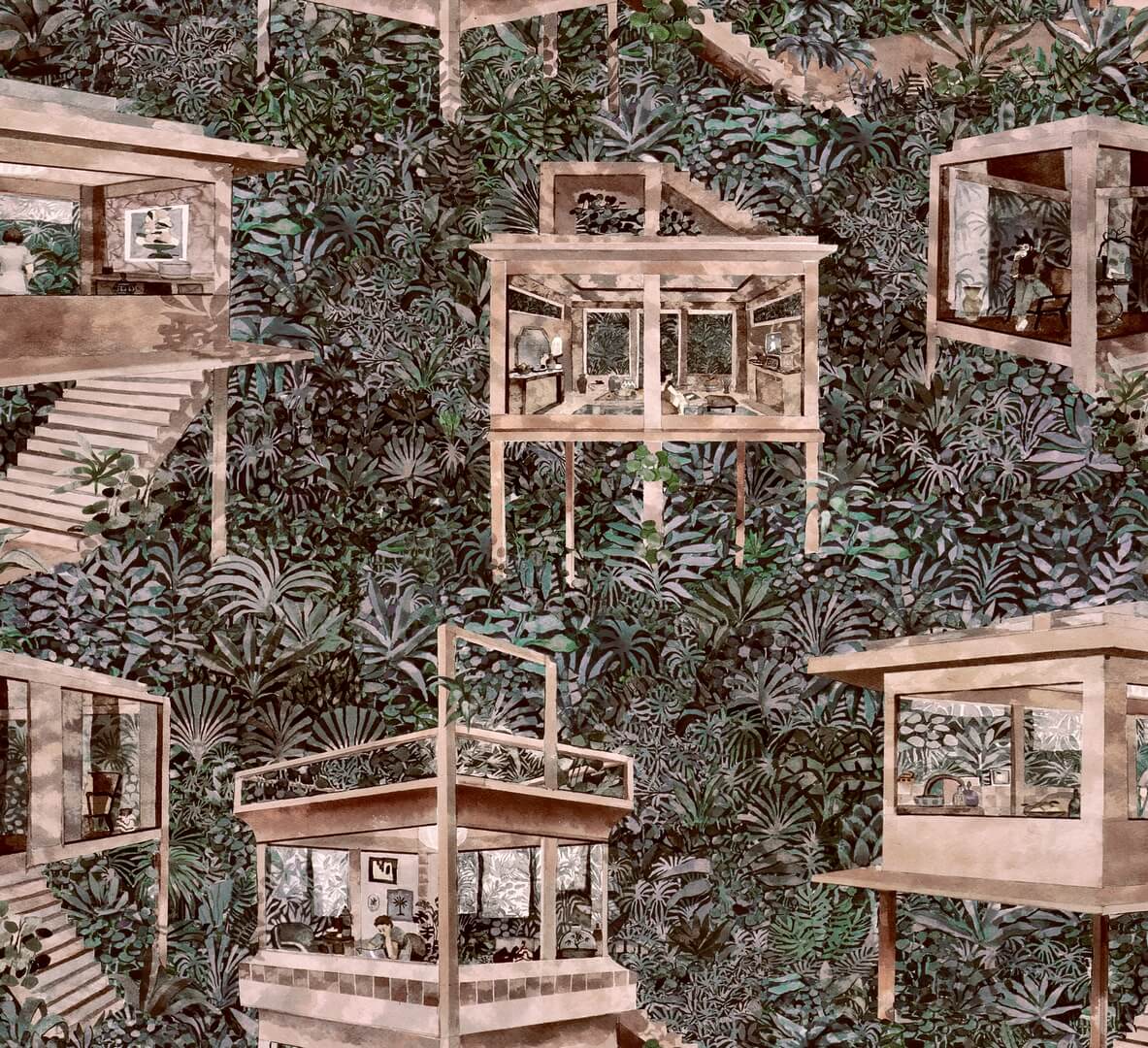 Tapeta w tropikalnym stylu Arte 97581 Palafitas Amazonia Decors & Panoramiques
