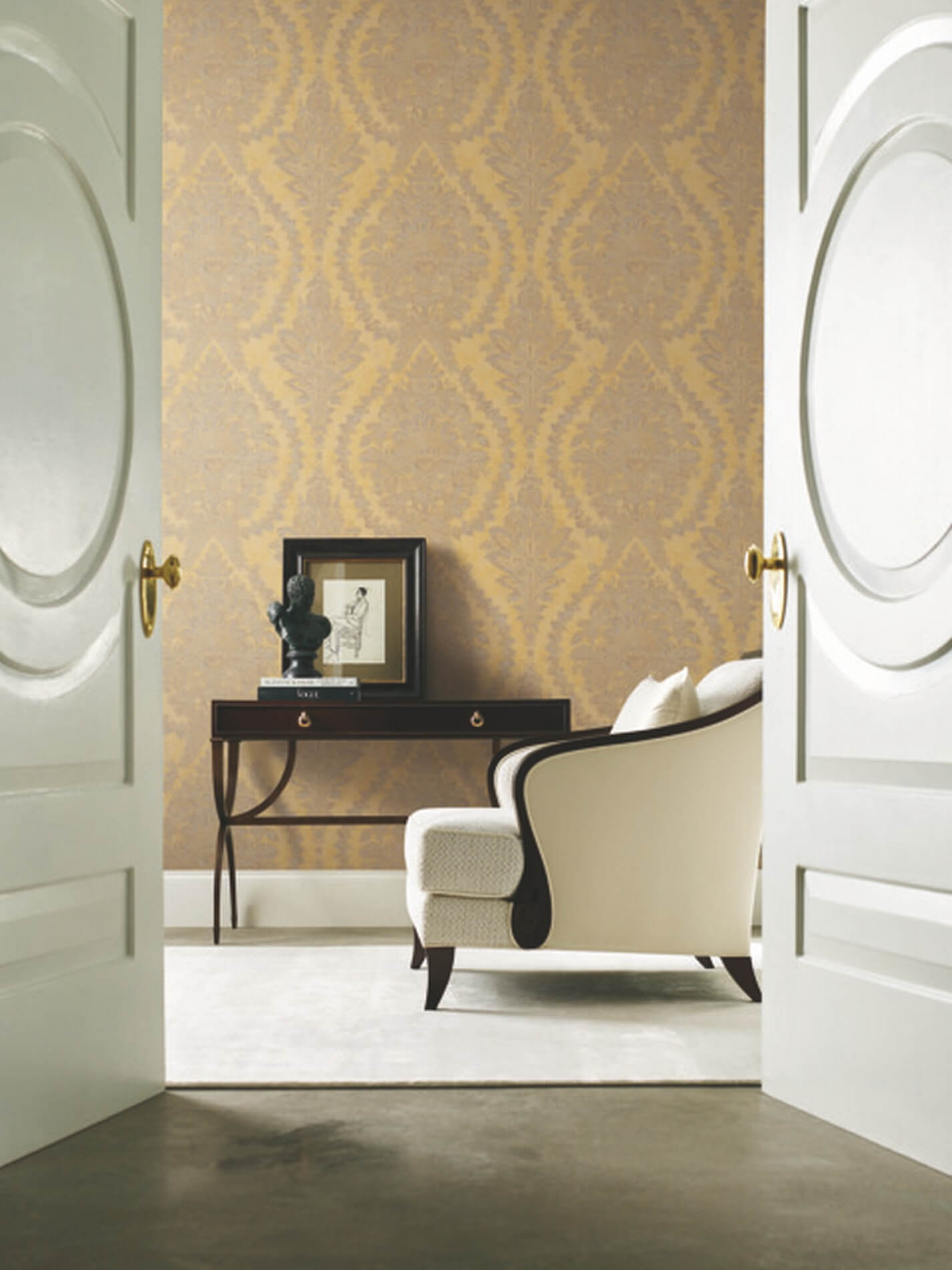 Tapeta Medaliony York HS7956 Charleston Damask 24 Karat
