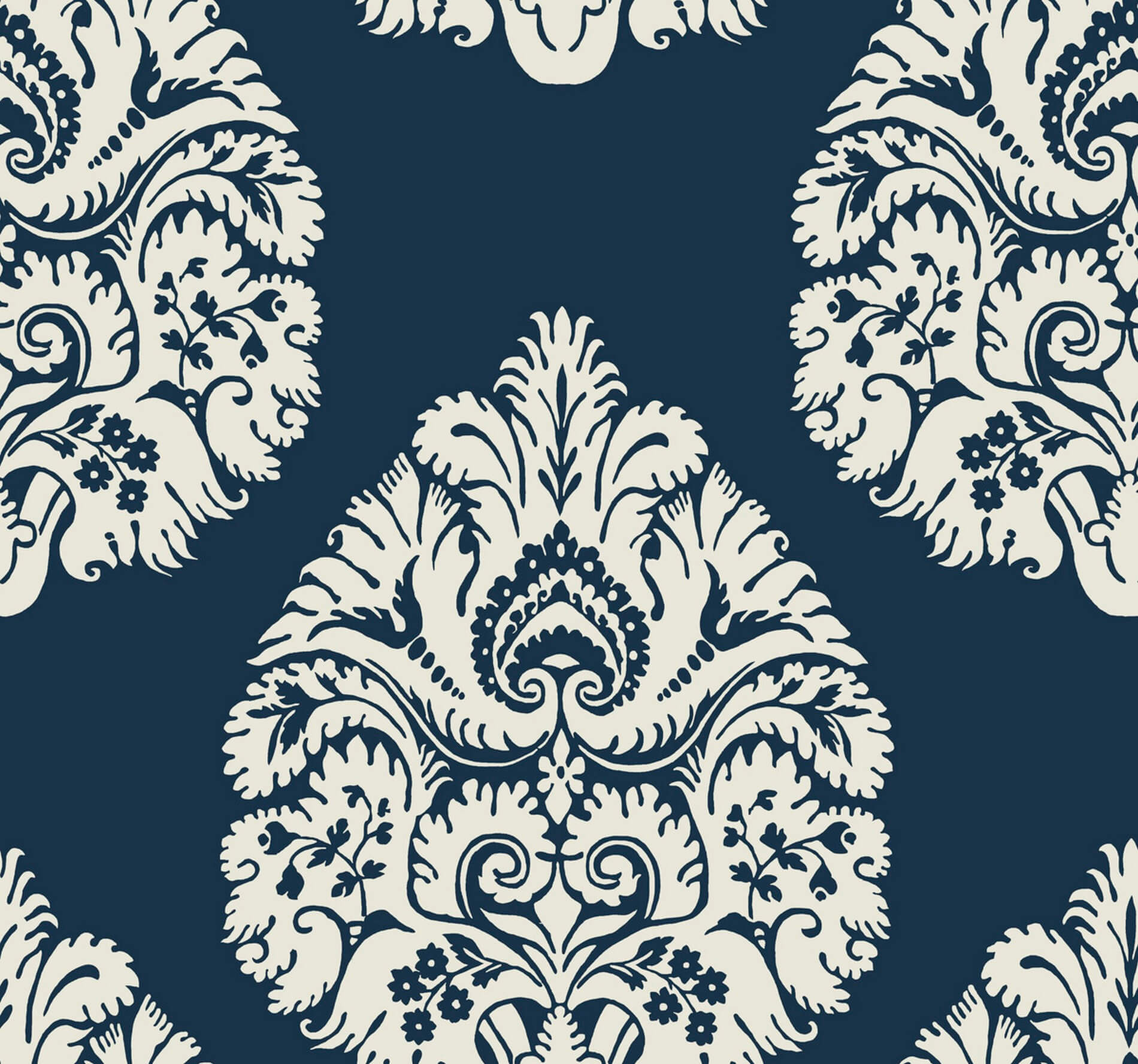 Tapeta z adamaszkiem York KT2143 Teardrop Damask 24 Karat
