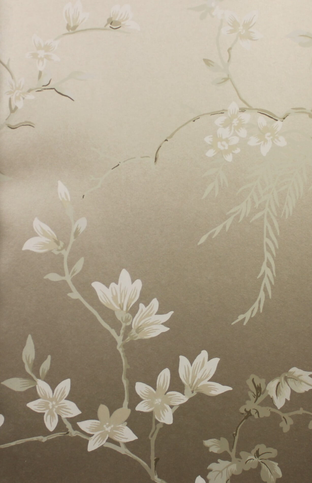 Tapeta w kwiatowe pnącza i ptaki York KT2172 Bird And Blossom Chinoiserie 24 Karat