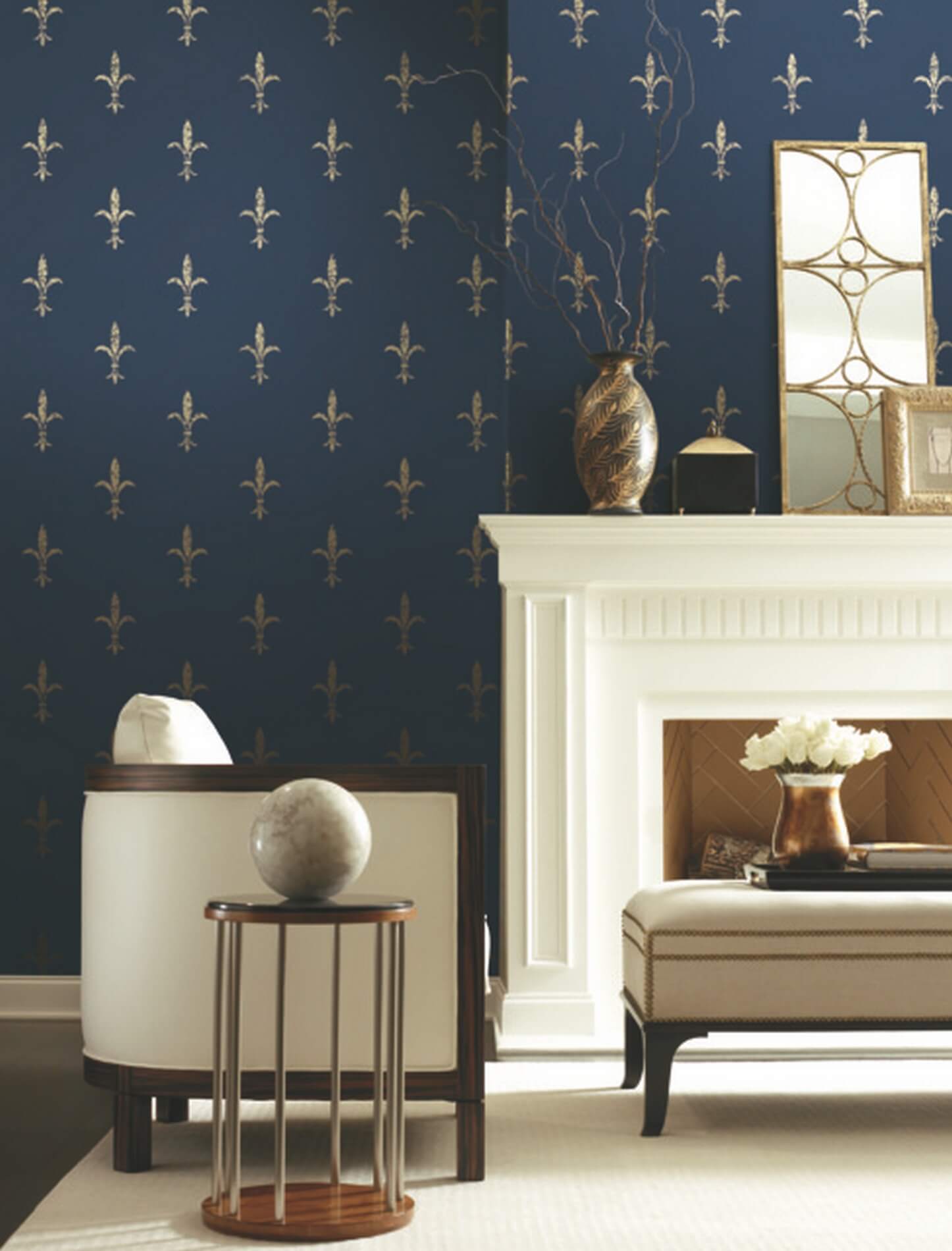 Tapeta lilijki York KT2191 Fleur De Lis 24 Karat
