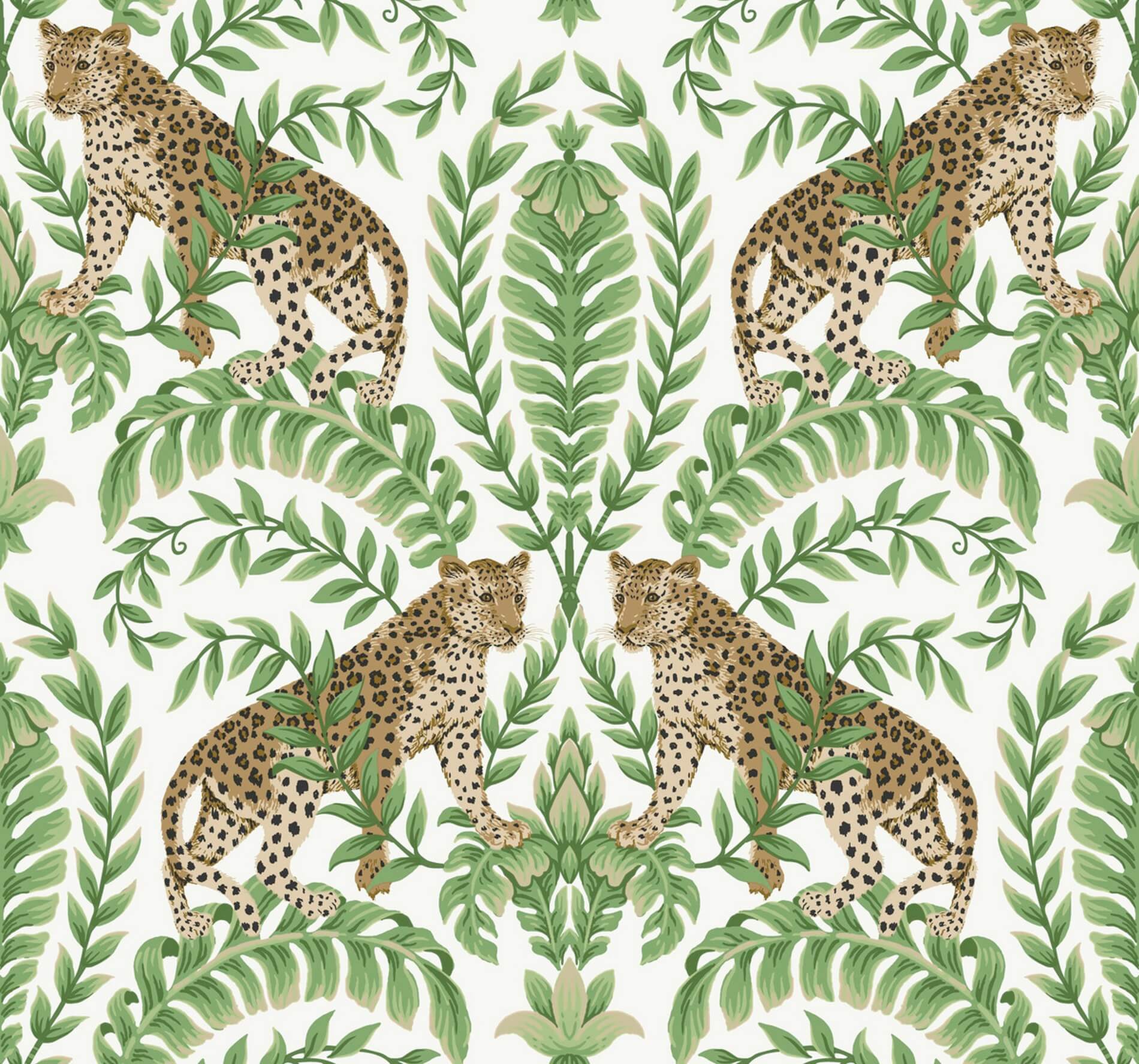 Tapeta w lamparty i liście York KT2203 Jungle Leopard 24 Karat