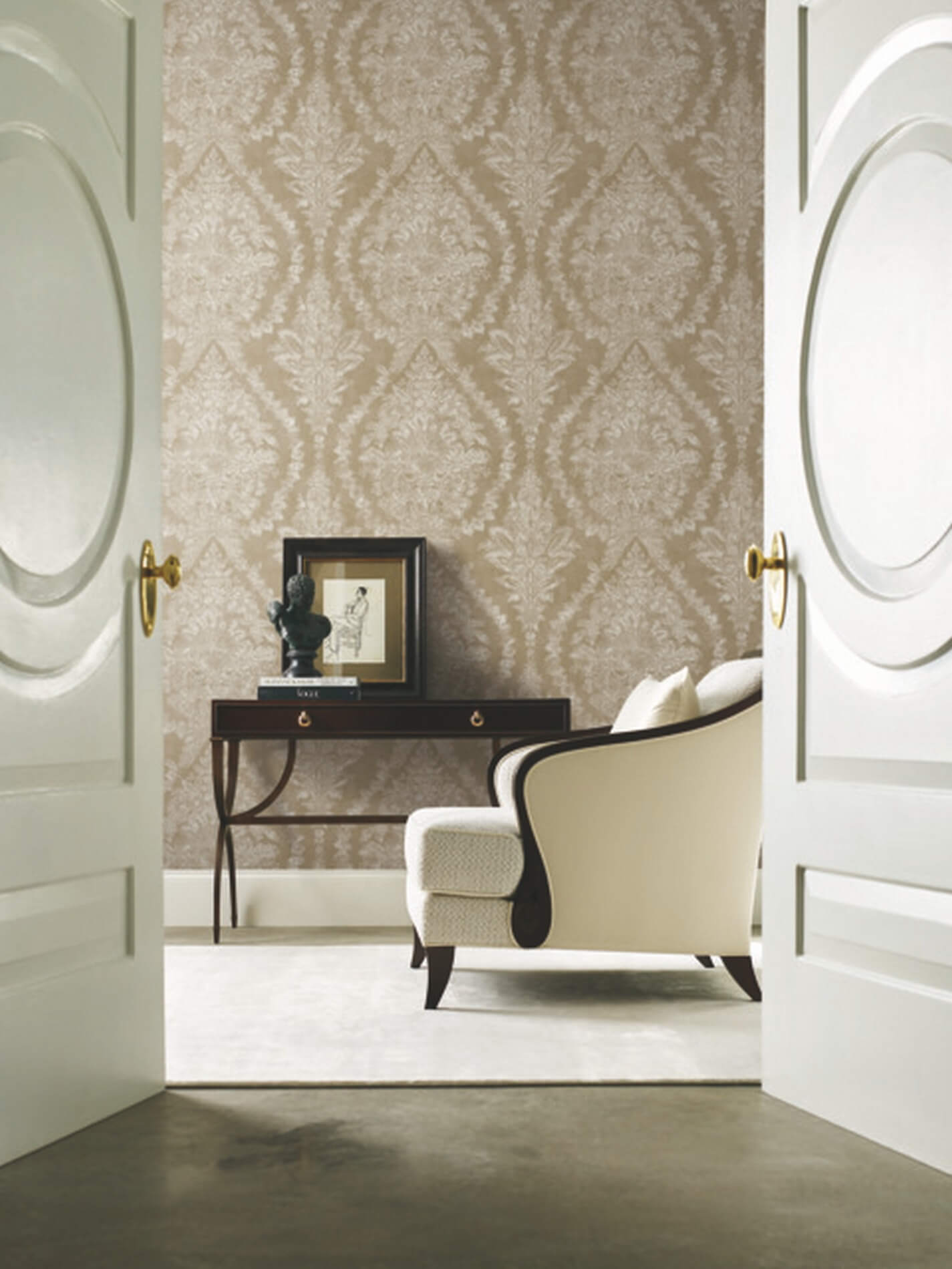 Tapeta Medaliony York KT2217 Charleston Damask 24 Karat